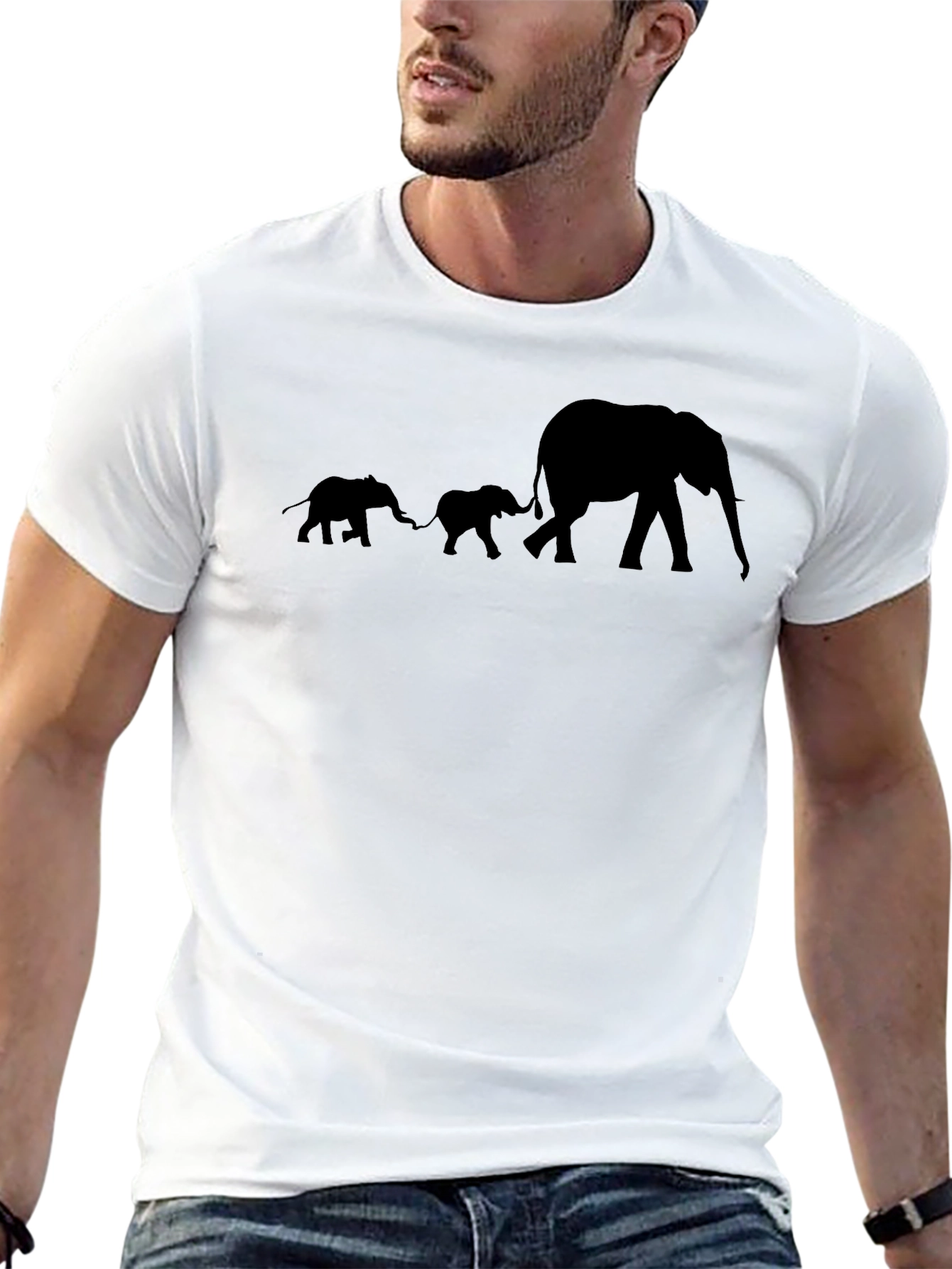Elephant Family Graphic T-Shirt