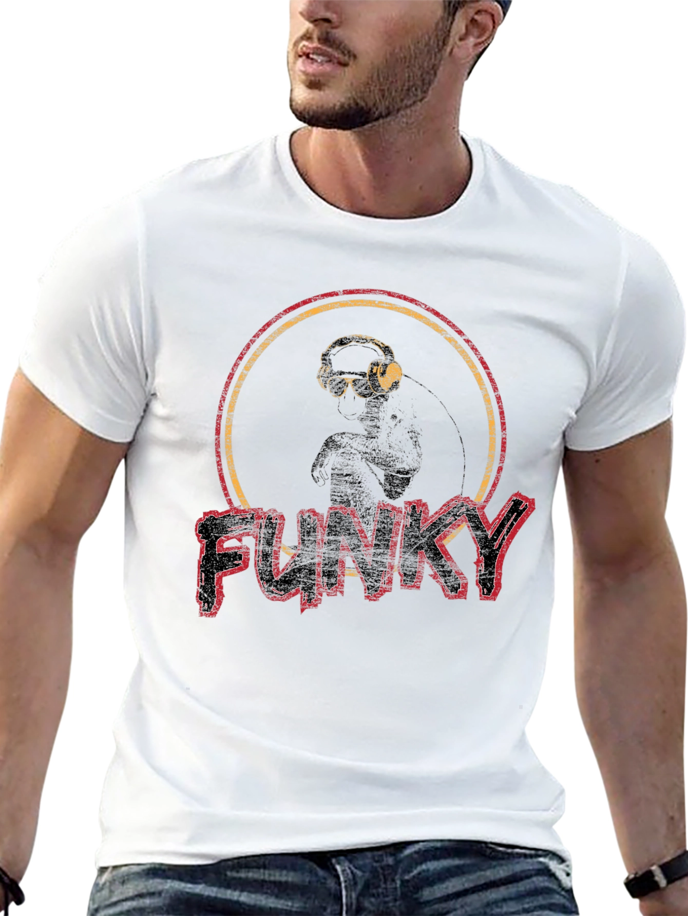 Funky Graphic Print Crew Neck T-Shirt