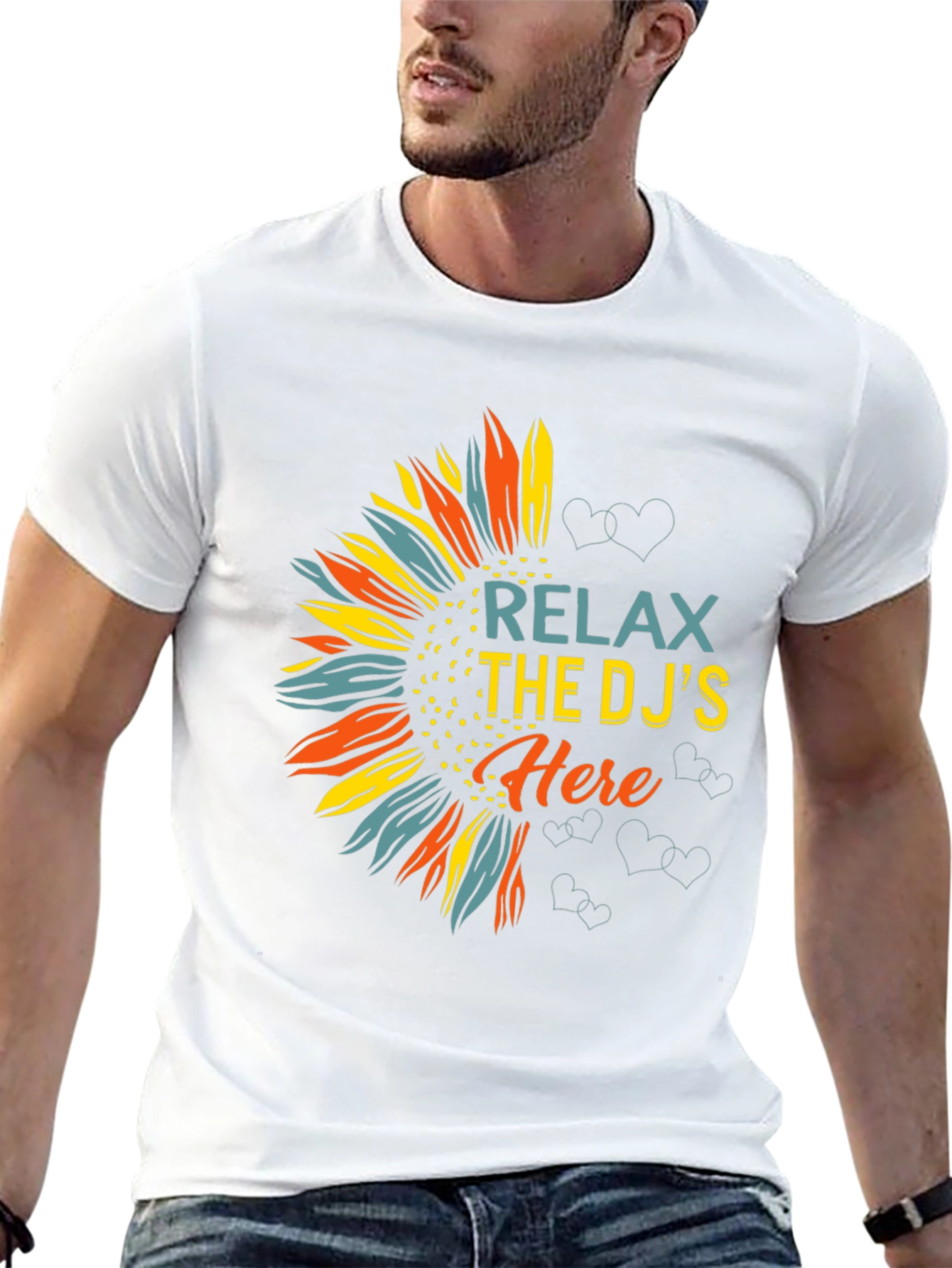 Relax DJs Here Graphic Tee Sunflower