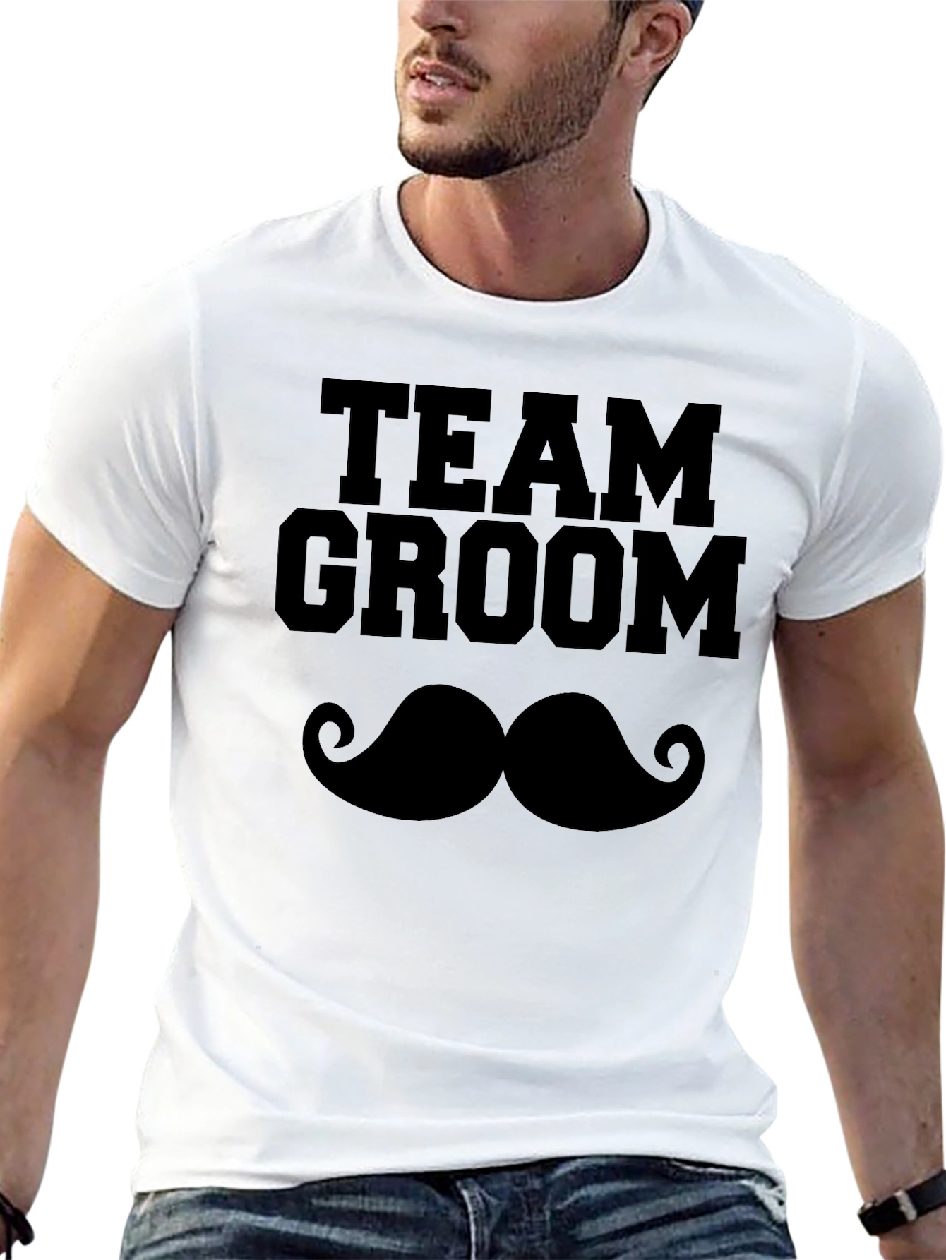 Team Groom Mustache Graphic T-Shirt