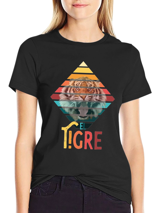 El Tigre Retro Graphic T-Shirt - Mens Black Tee