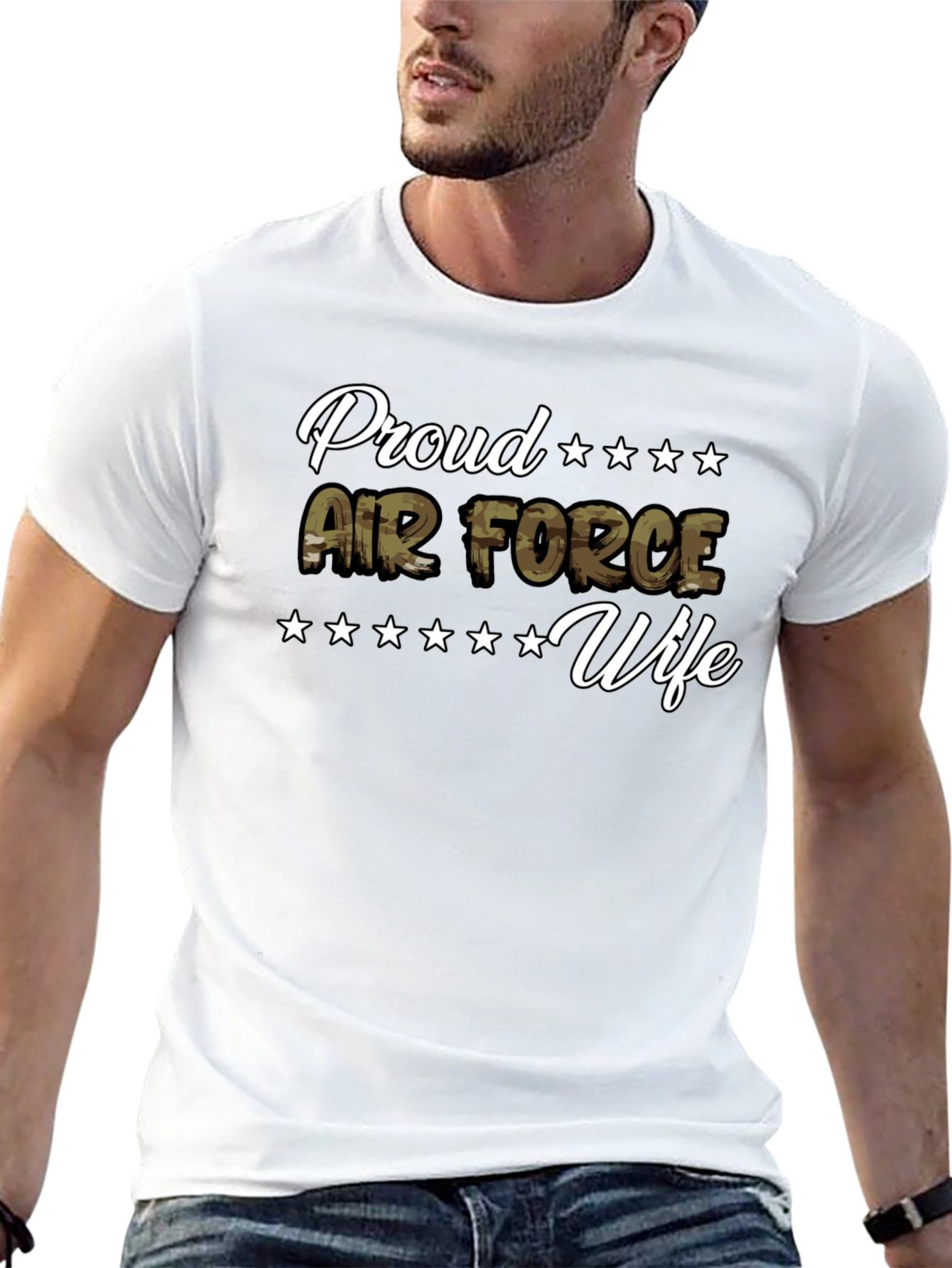Proud Air Force Wife Black T-Shirt