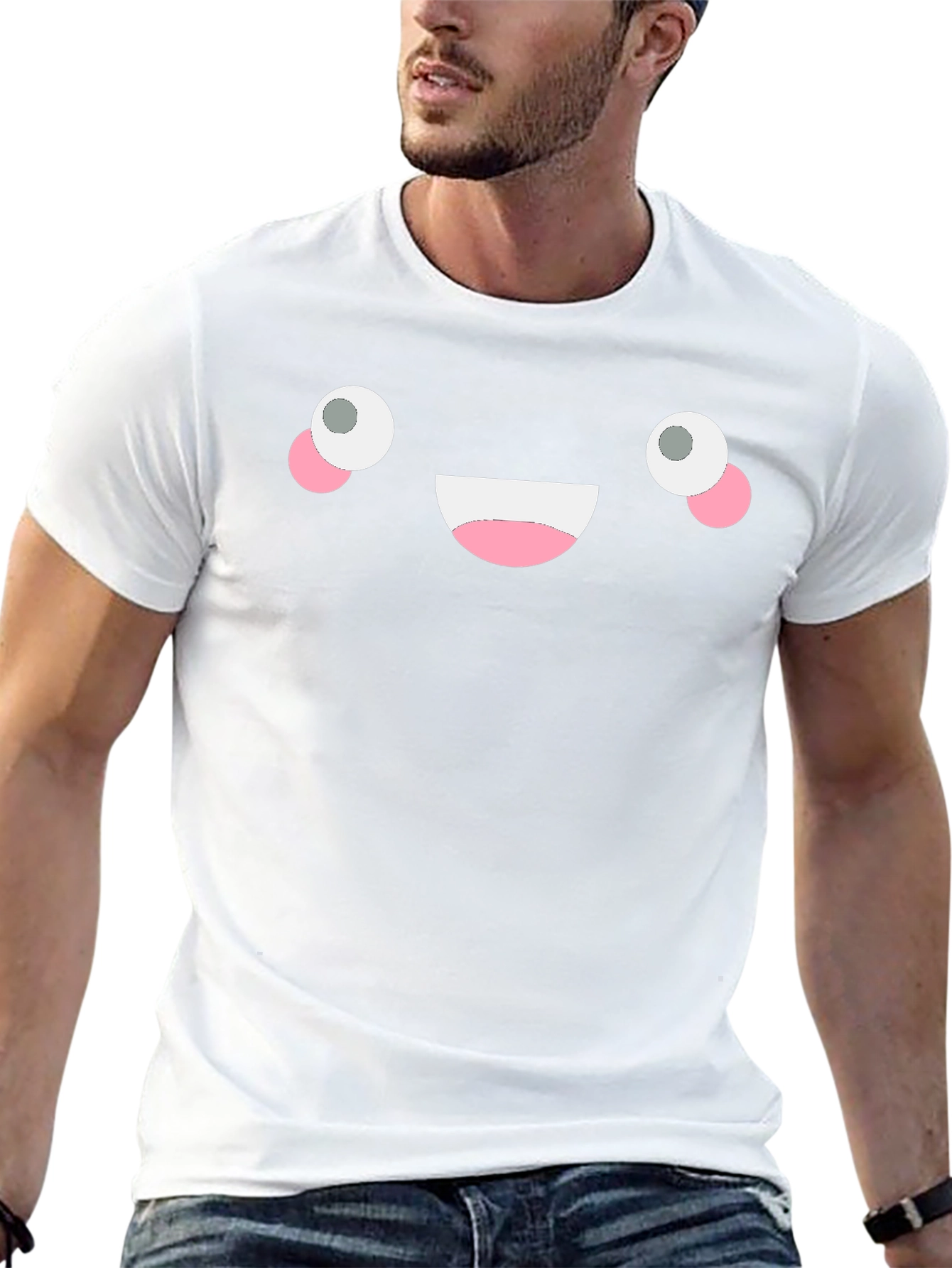 Happy Face Black T-Shirt - Fun Graphic Tee