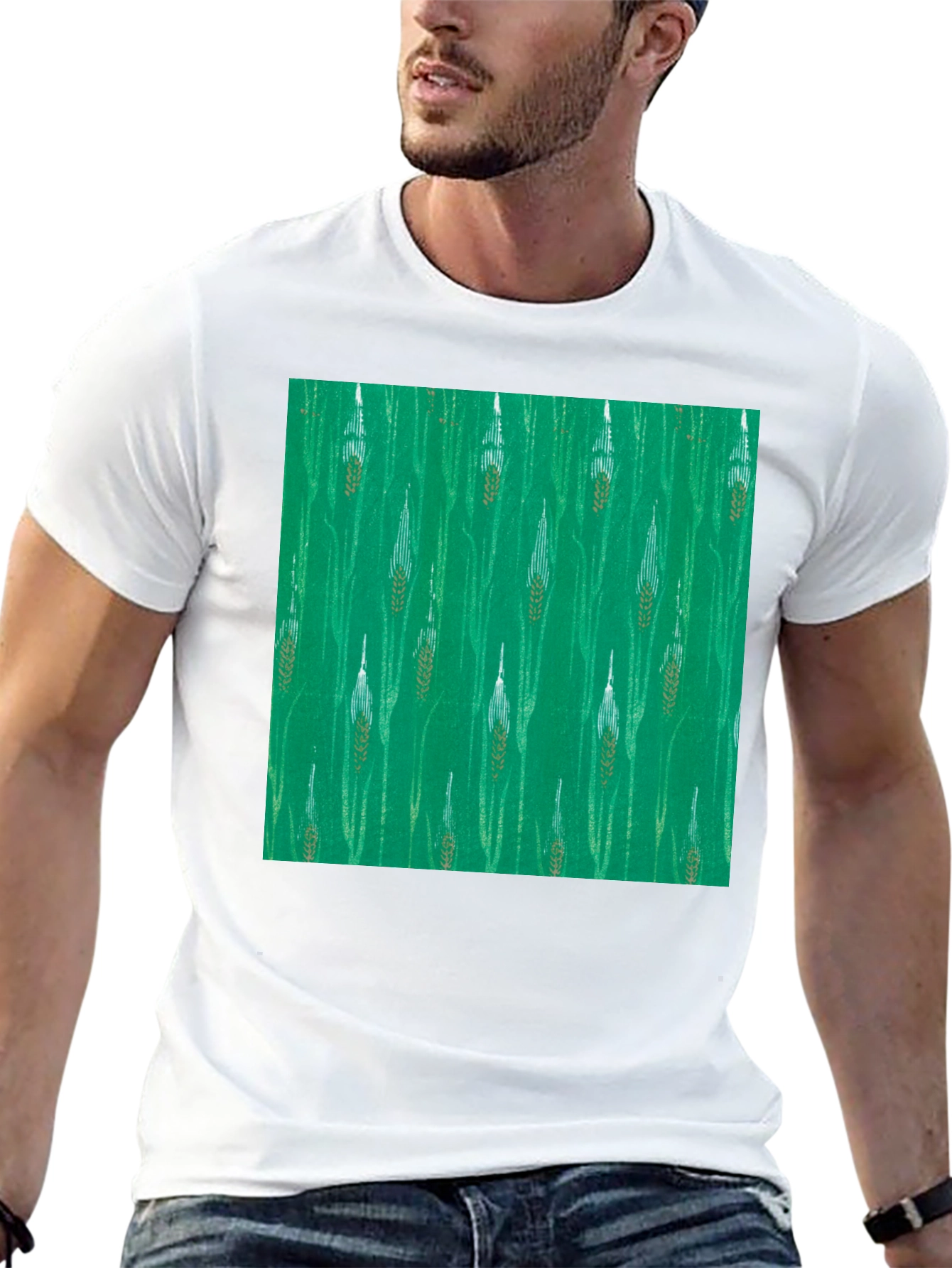 Wheat Print Tee - Nature Inspired Style