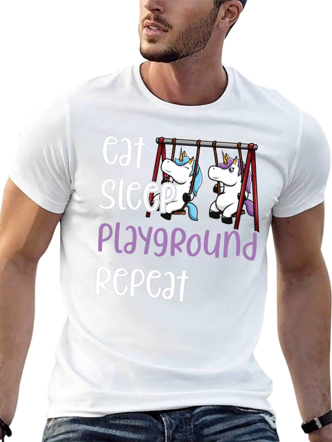 Eat Sleep Playground Repeat Unicorn T-Shirt