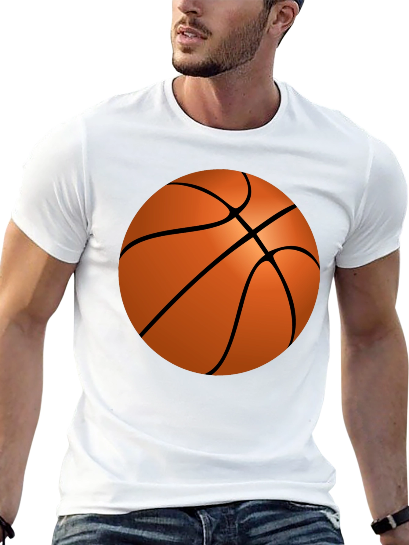 Basketball Graphic Tee - Casual Mens Black T-Shirt