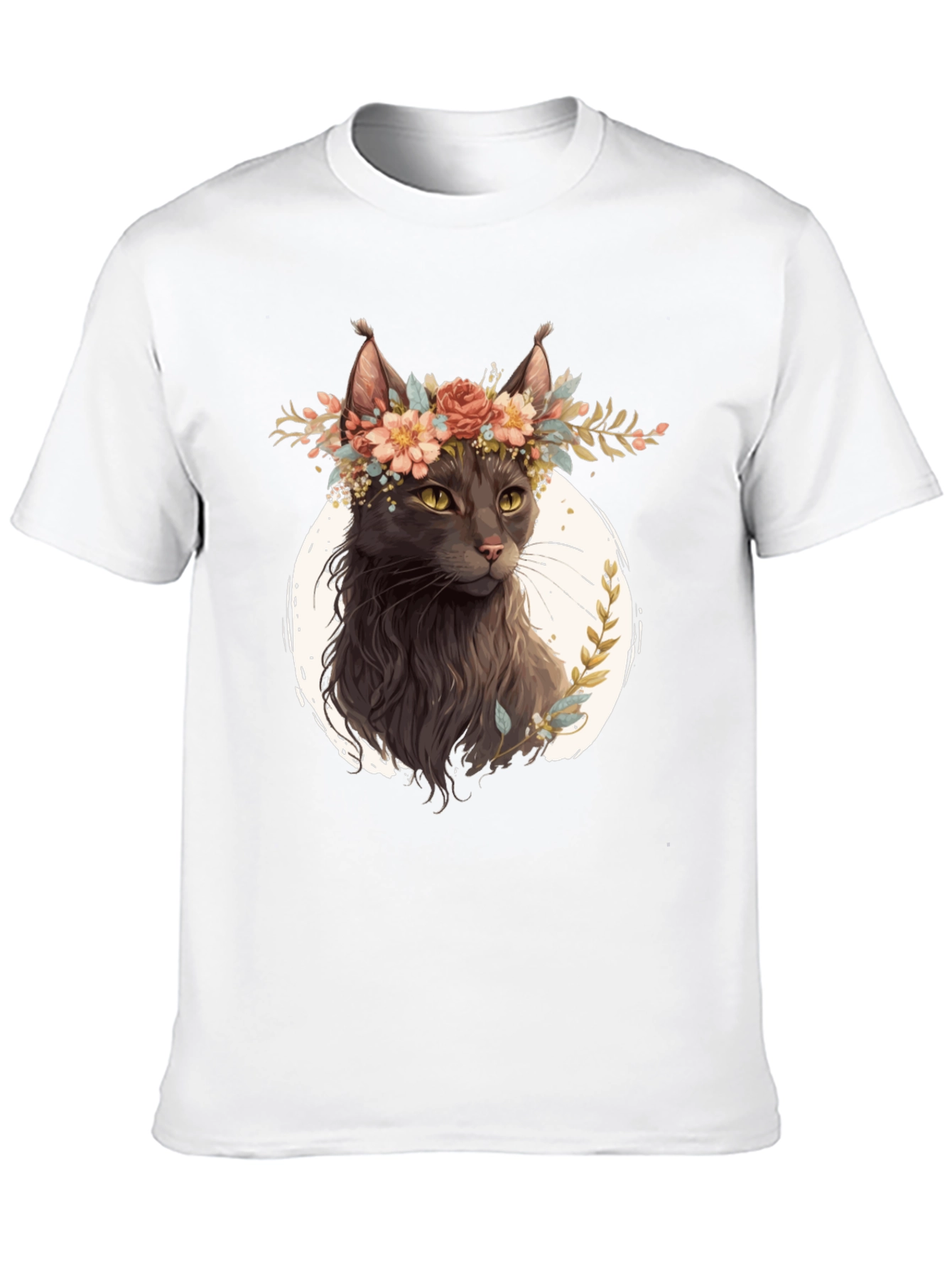 Floral Crown Cat T-Shirt