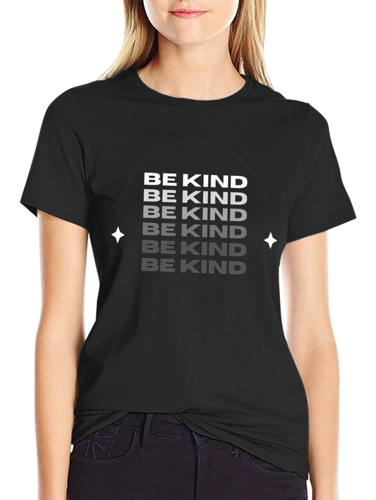 Be Kind Graphic Tee - Black Cotton Casual T-Shirt