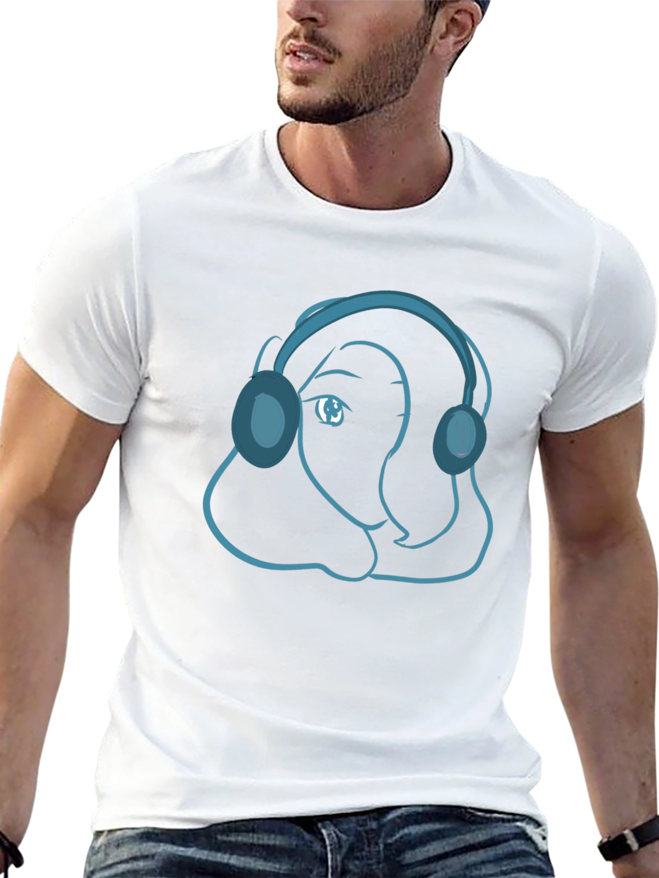Cool Cartoon Headphone T-Shirt