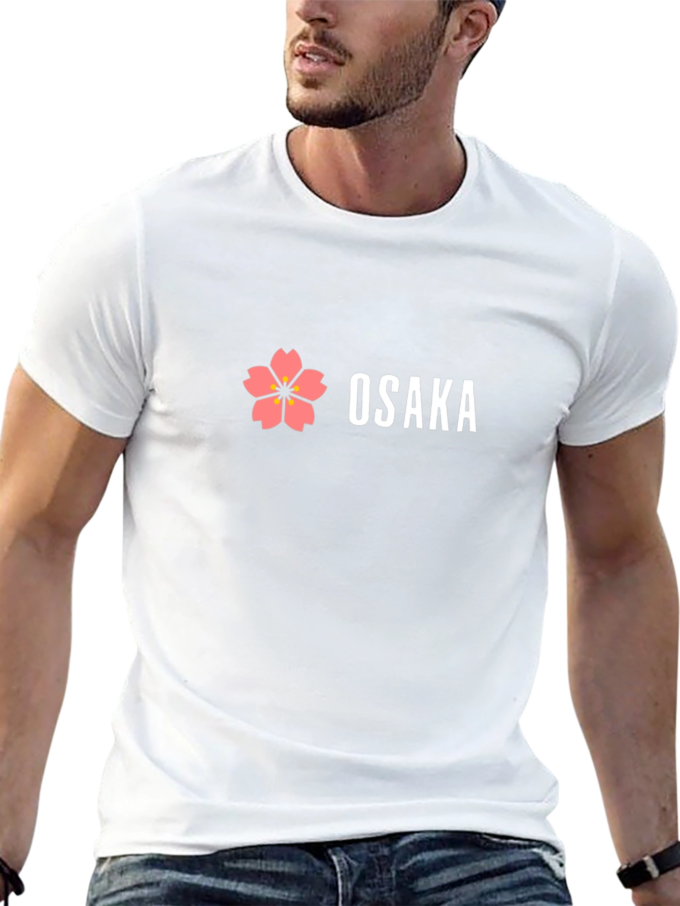 Osaka Flower Graphic Black T-Shirt