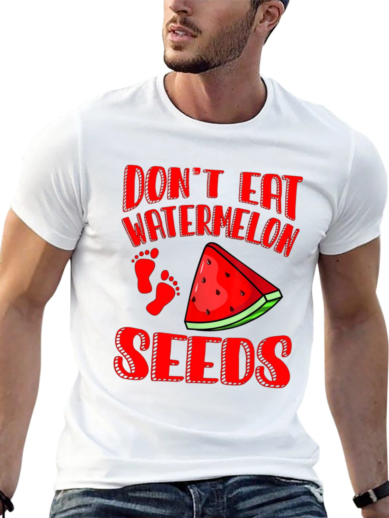 Dont Eat Watermelon Seeds Funny Pregnancy T-Shirt