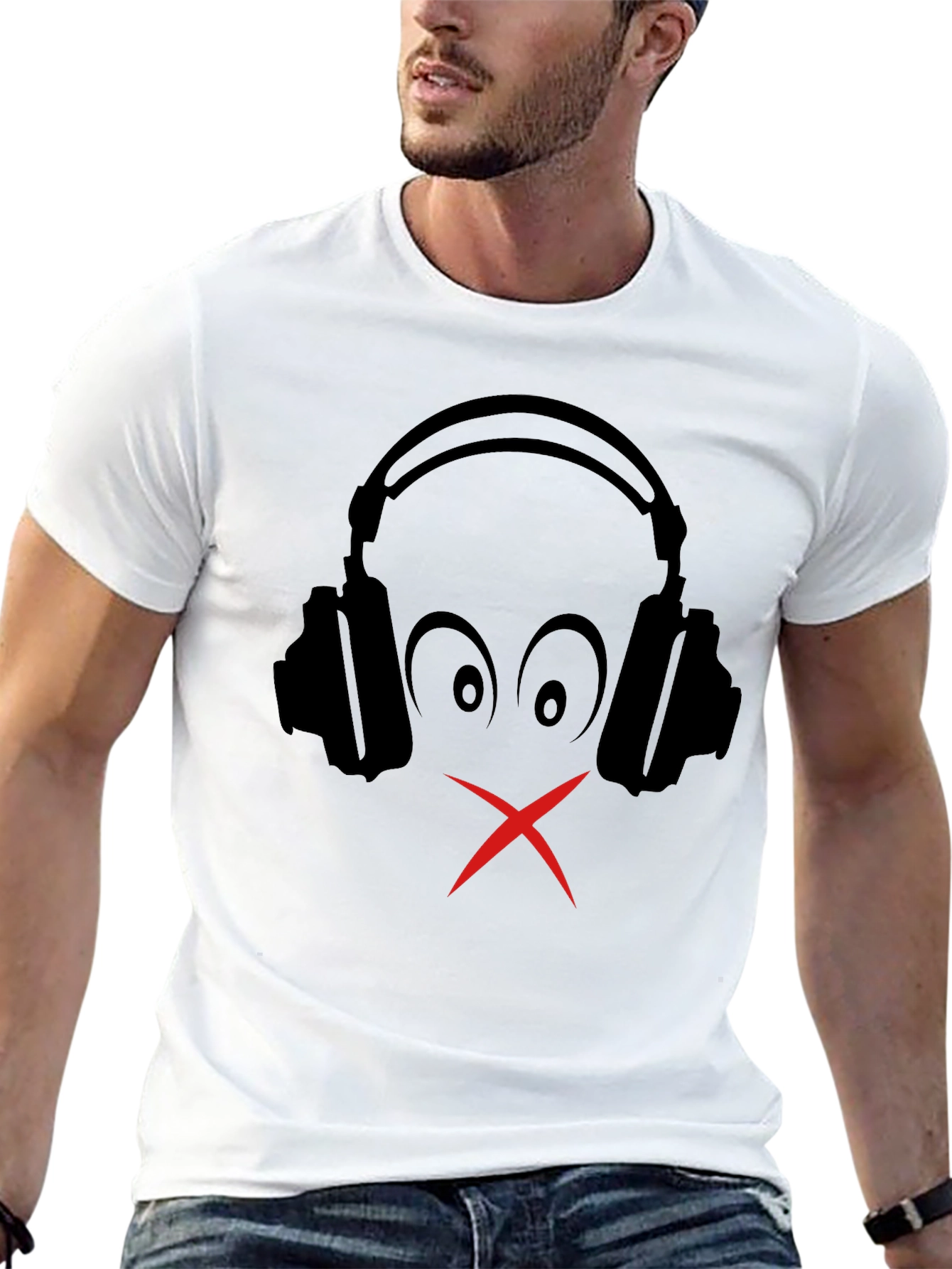 Silent Beats Tee: Headphones Graphic T-Shirt