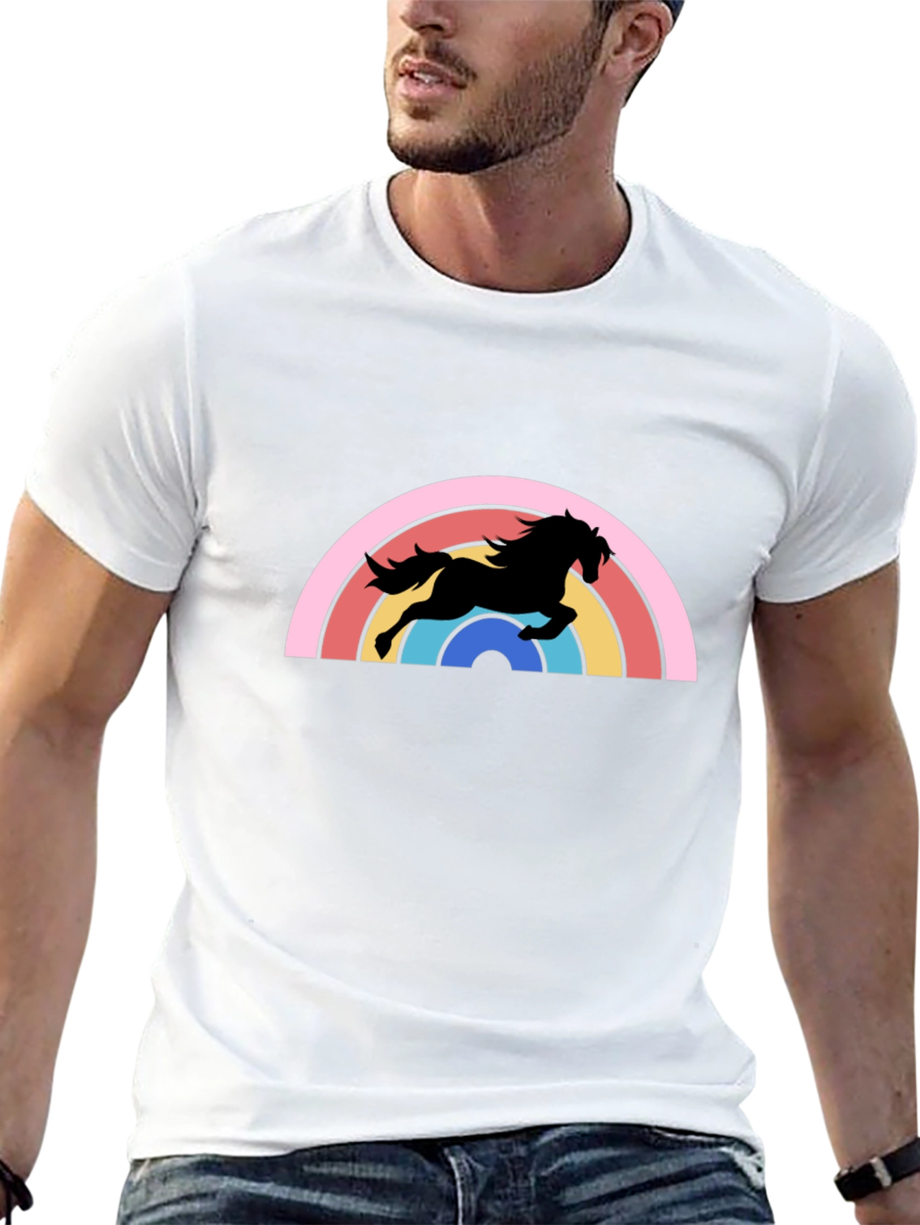 Retro Rainbow Horse Graphic Tee