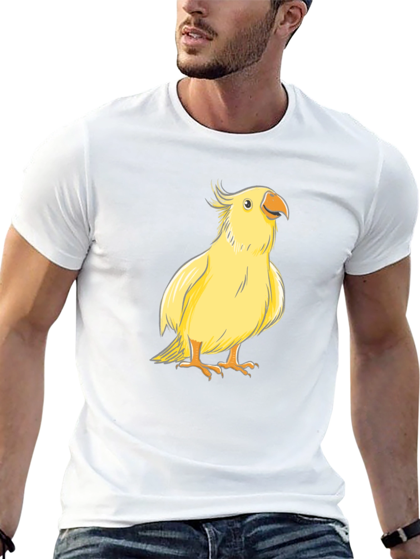 Yellow Bird Graphic Tee - Cute Parrot T-Shirt
