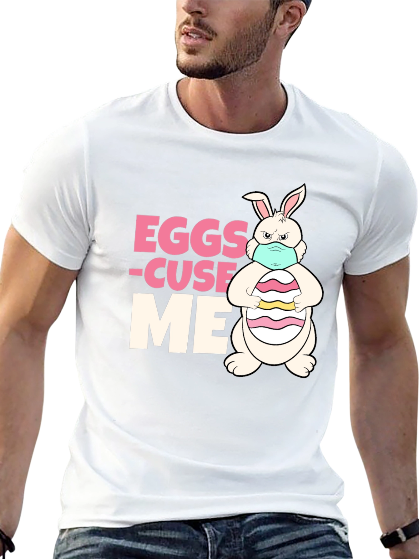 Eggs-cuse Me Funny Easter Bunny T-Shirt