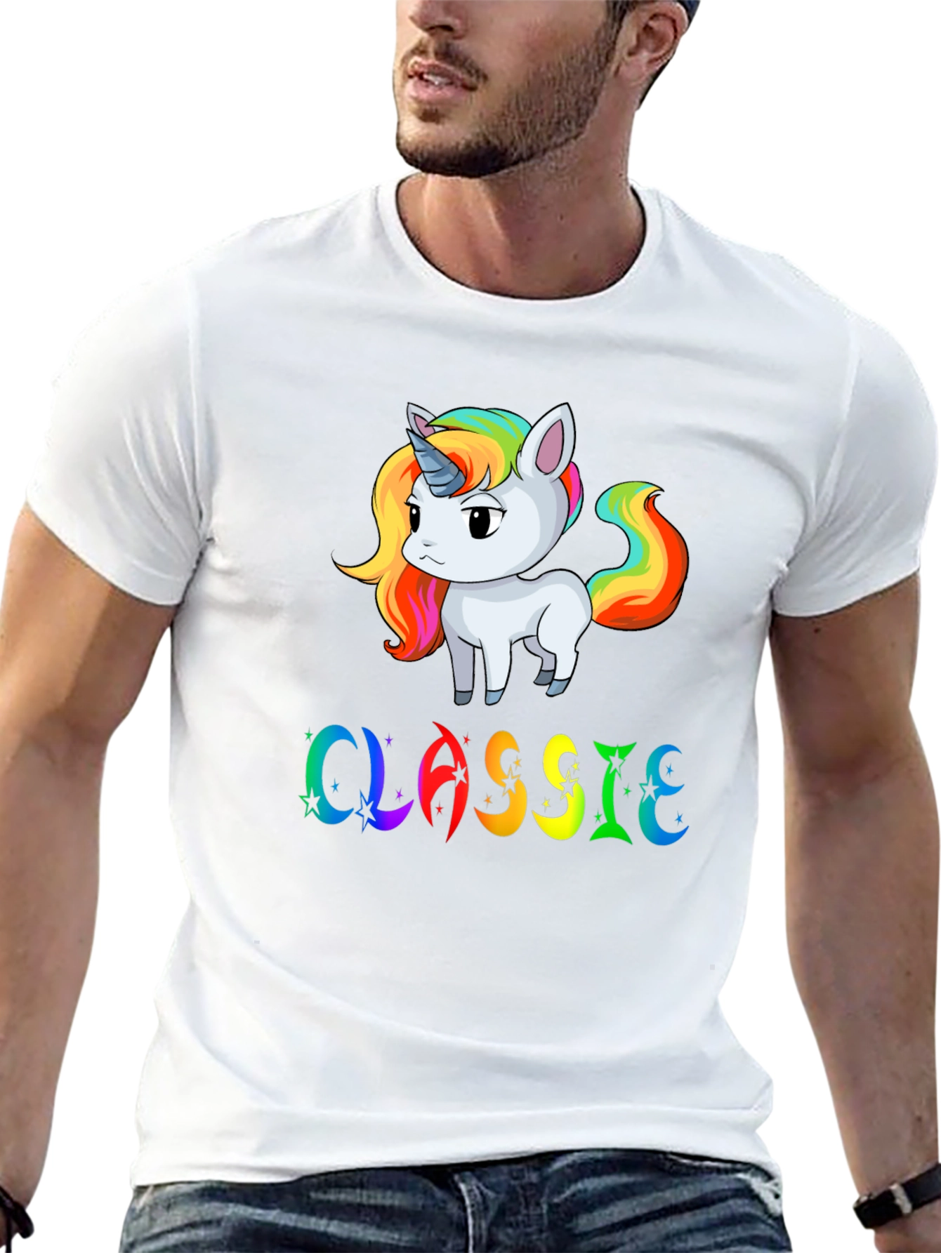 Rainbow Unicorn Classic Graphic T-Shirt
