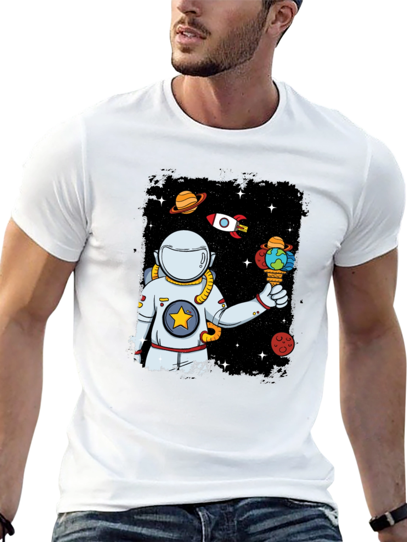 Space Ice Cream T-Shirt - Astronaut Universe Tee