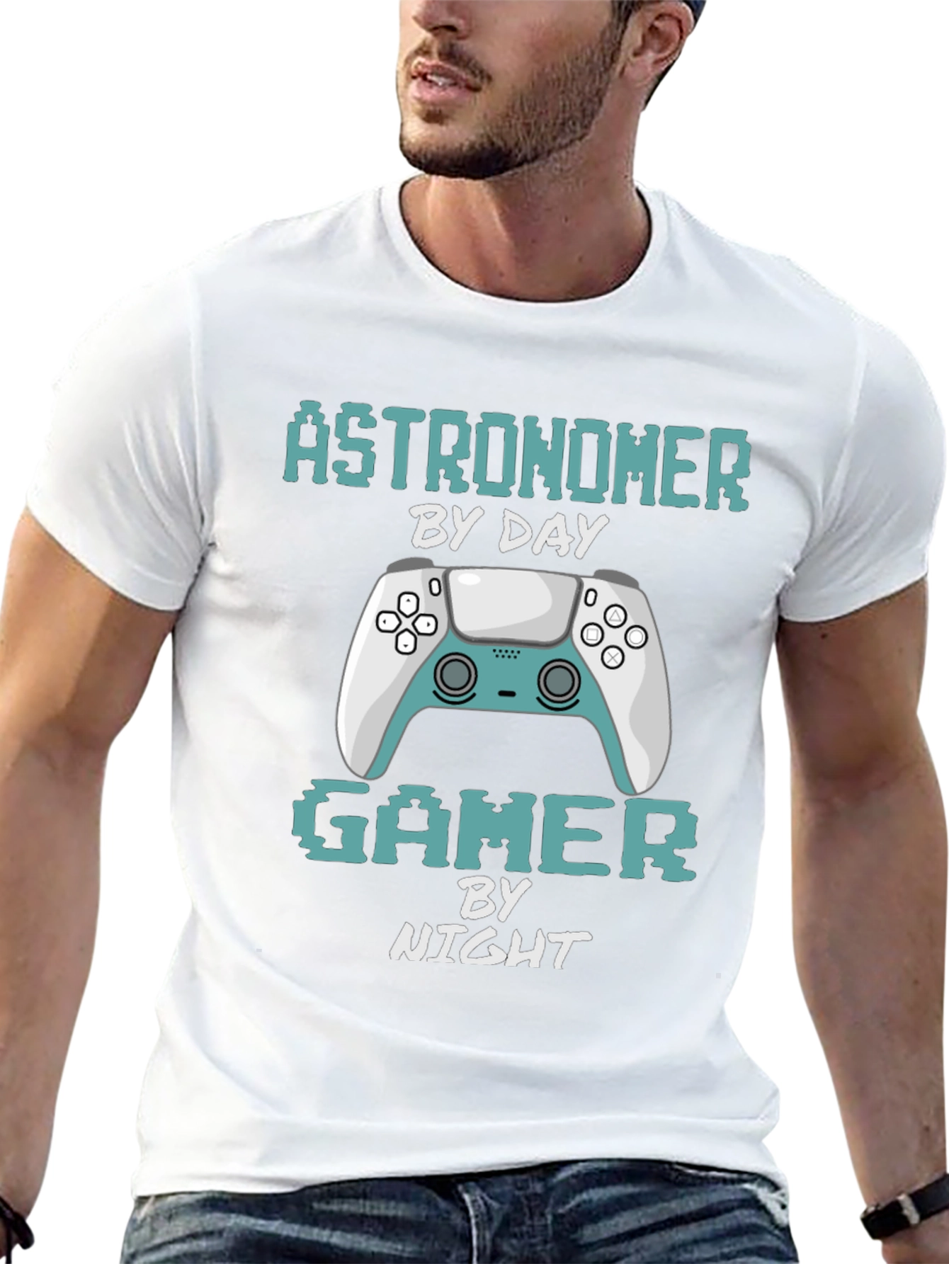 Astronomer Gamer T-Shirt: By Day By Night