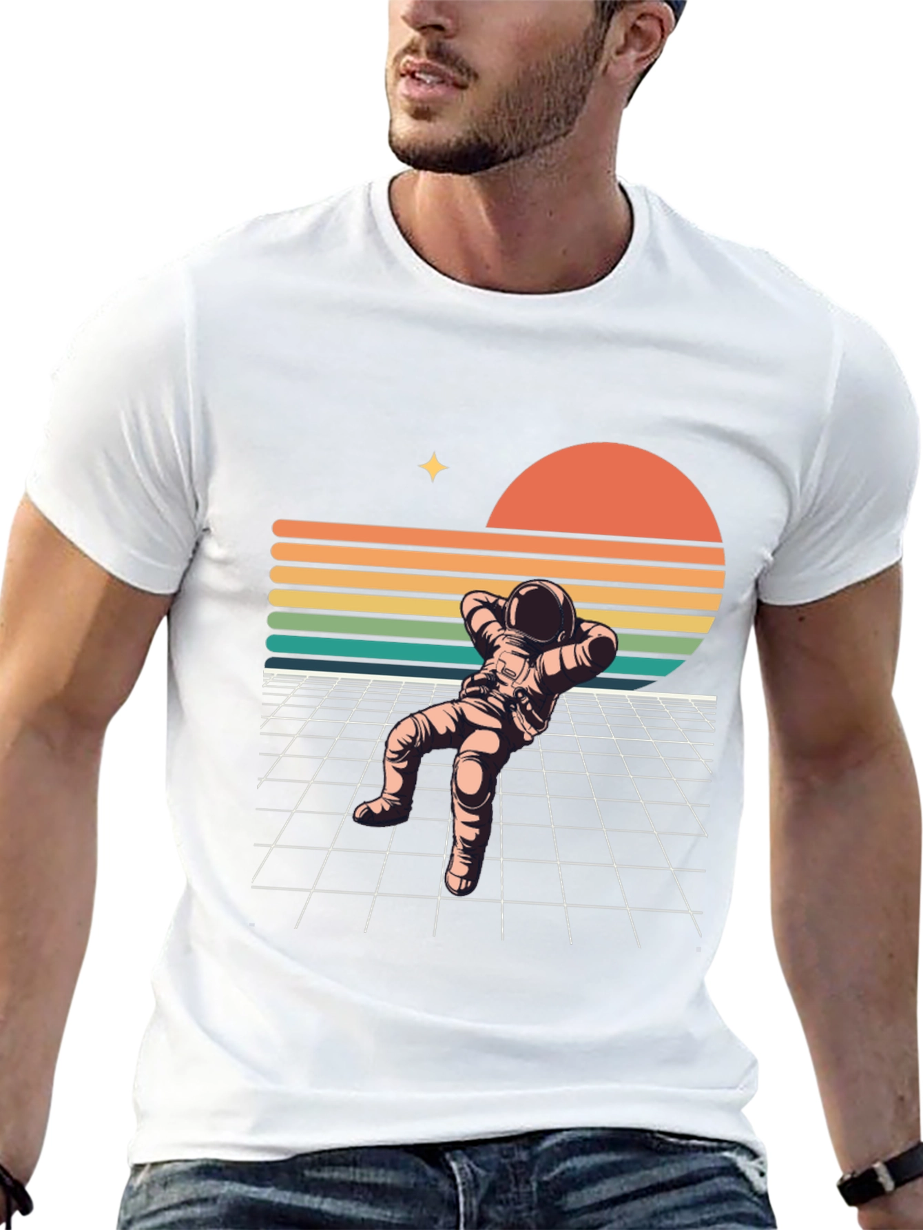 Retro Spaceman Relaxing T-Shirt