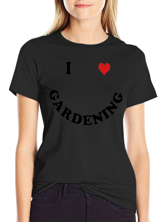 I Heart Gardening Black Crew Neck T-Shirt