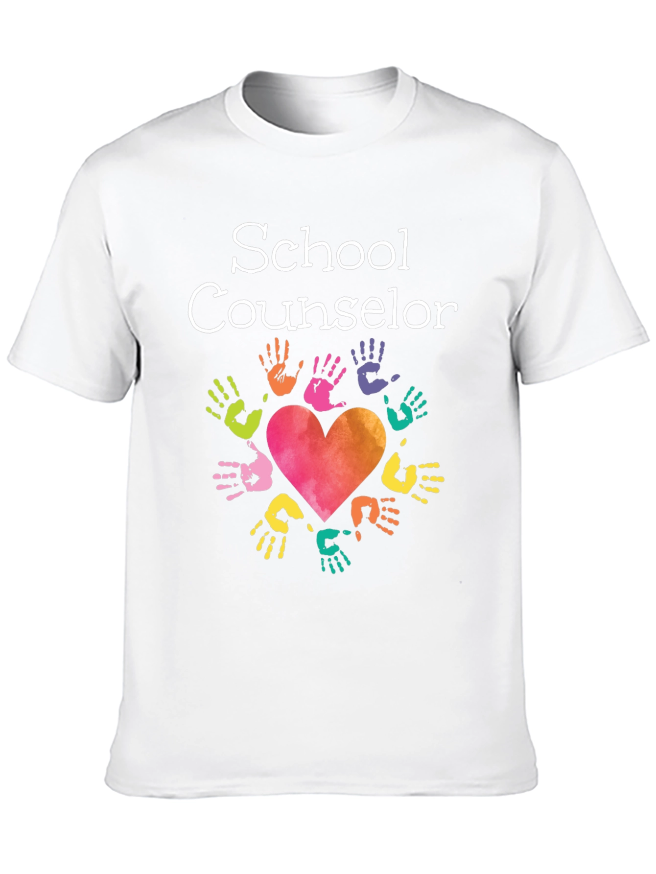 School Counselor Heart Hands T-Shirt