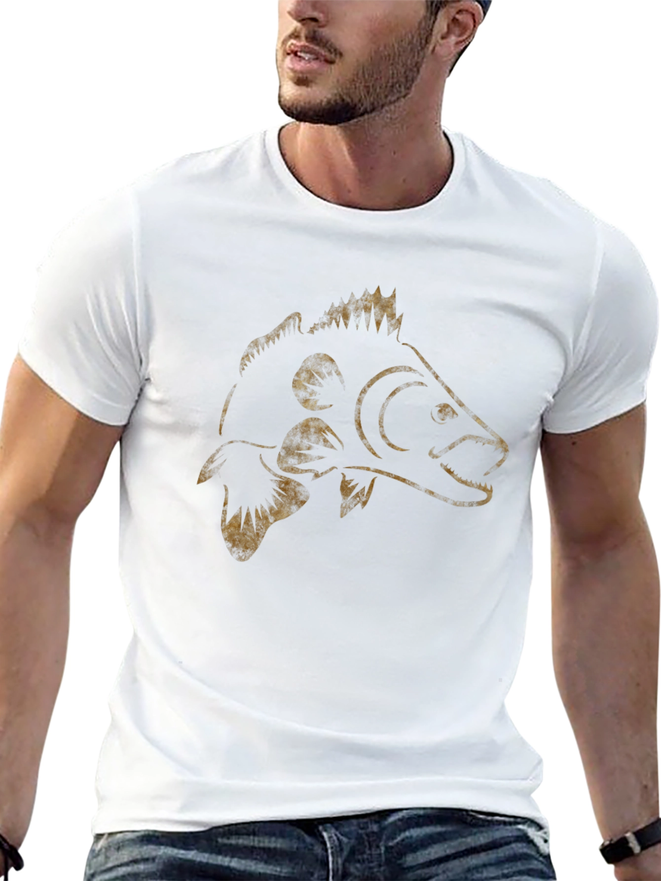 Carp Fish T-Shirt - Black Cotton Angler Tee