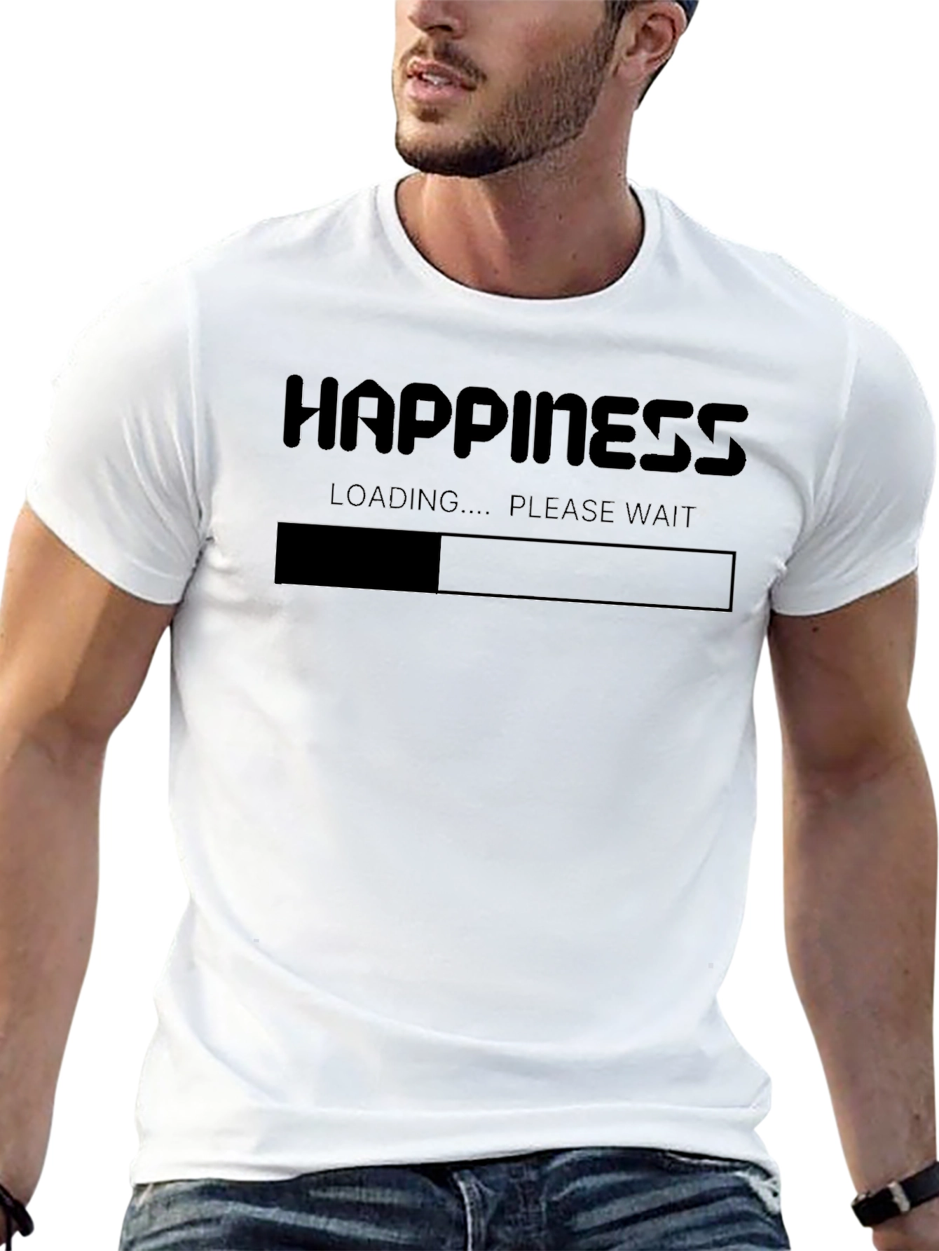 Happiness Loading T-Shirt - Funny Slogan Tee