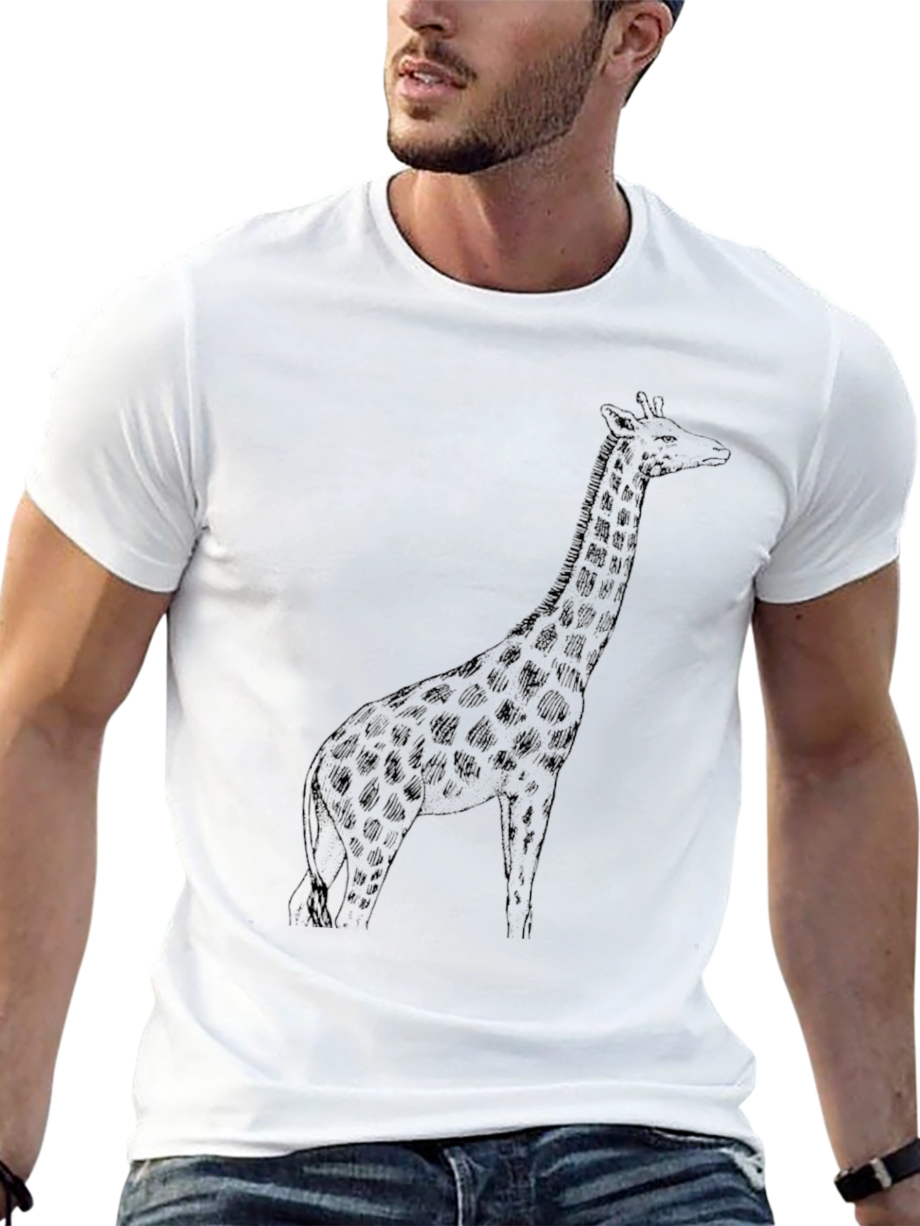Giraffe Graphic Tee - Unisex Black T-Shirt
