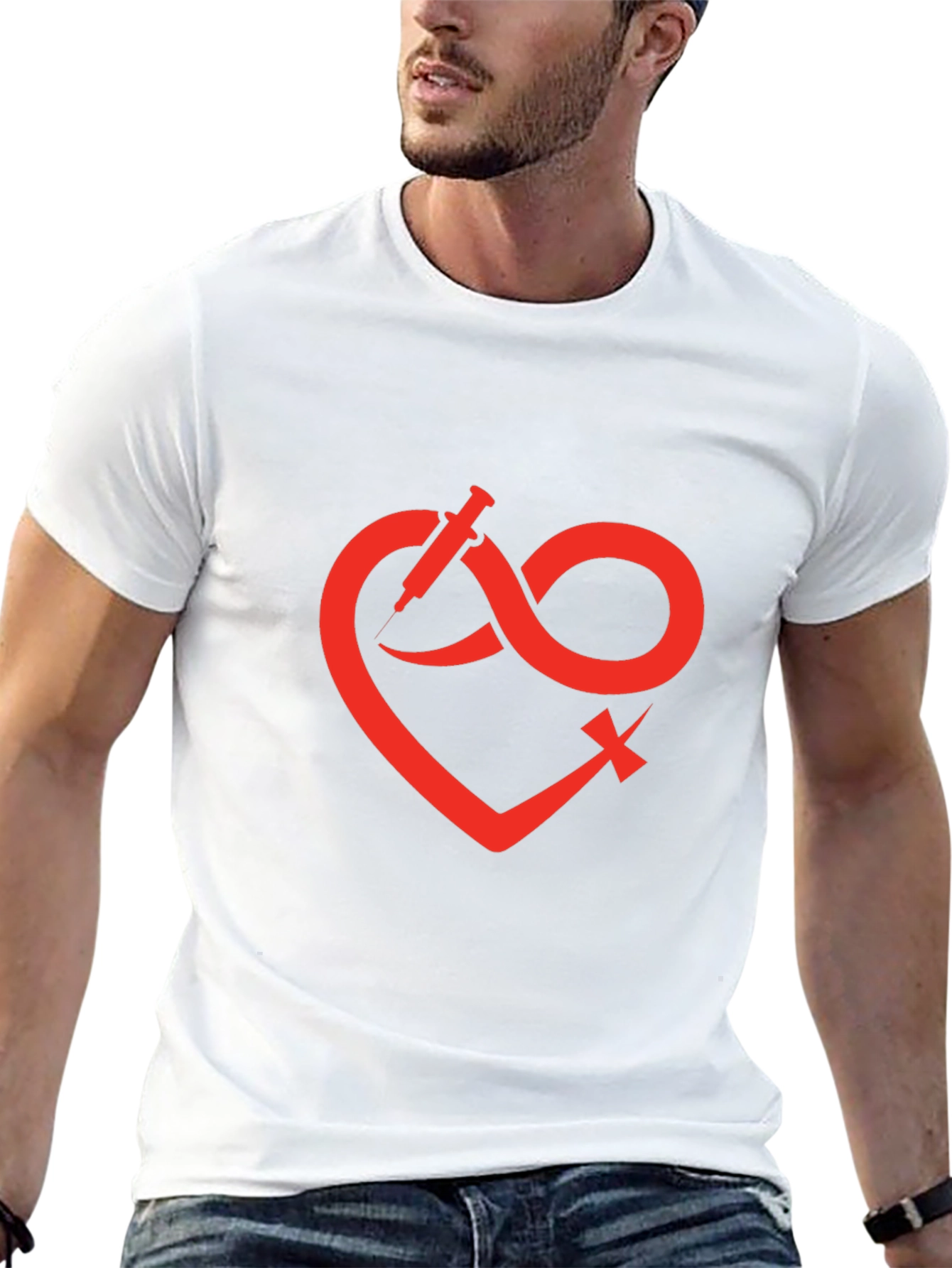 Heart Infinity Syringe Graphic T-Shirt