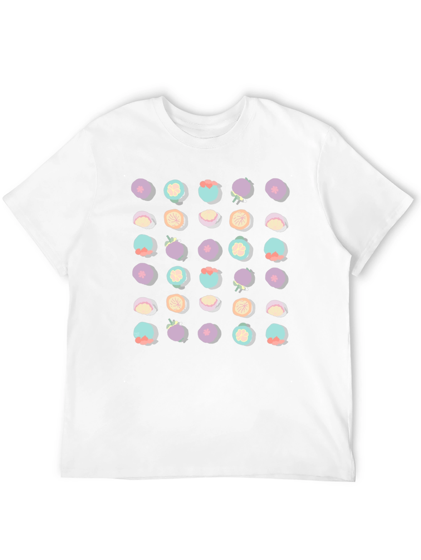 Mangosteen Pattern Black T-Shirt