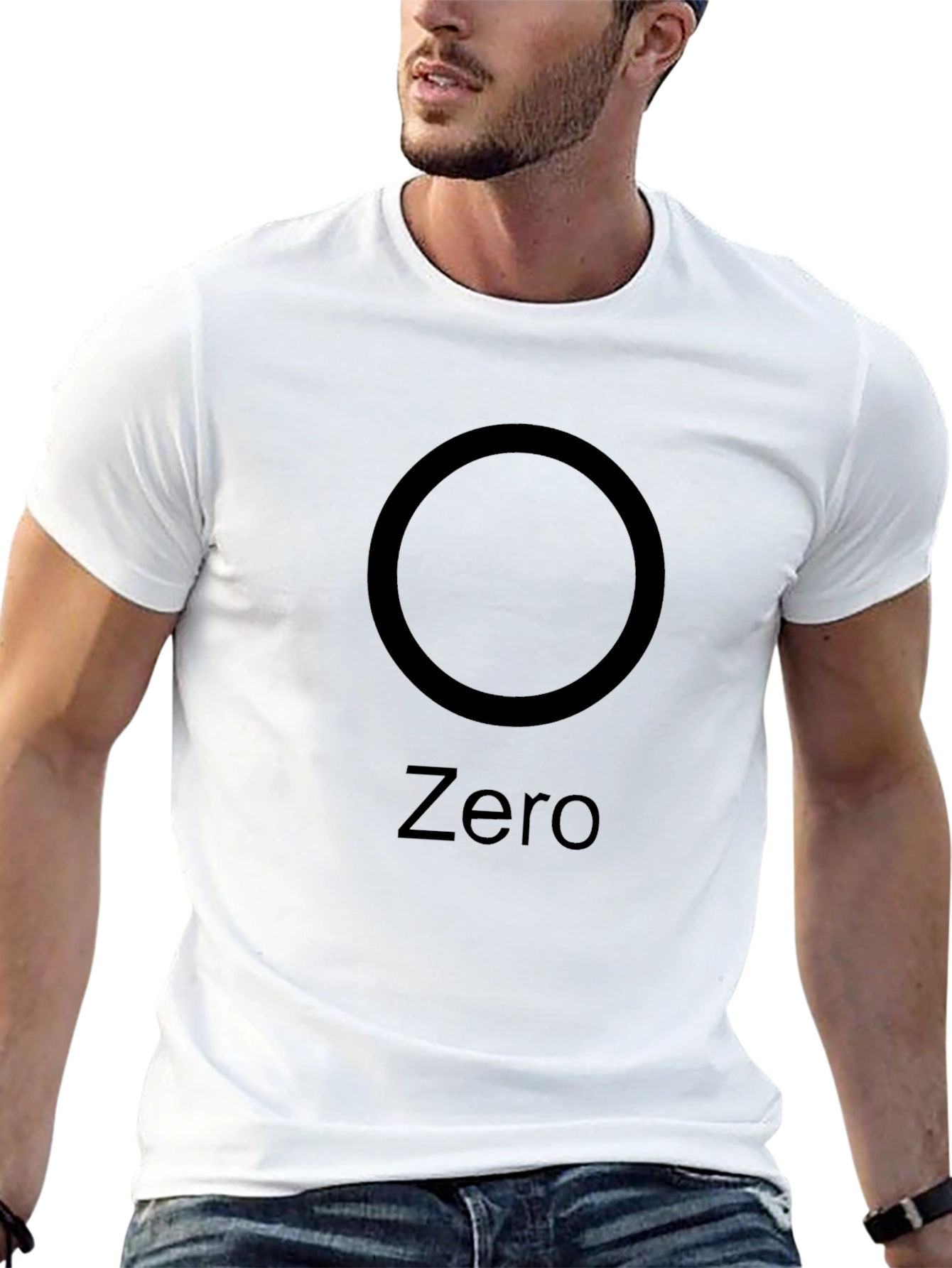 Minimalist Zero Graphic Black T-Shirt