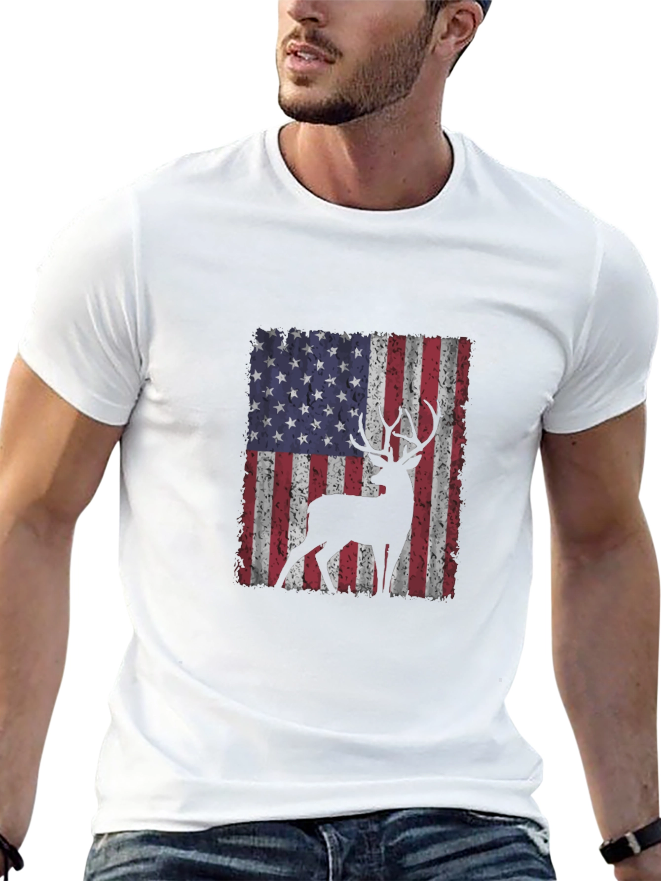 American Flag Deer T-Shirt
