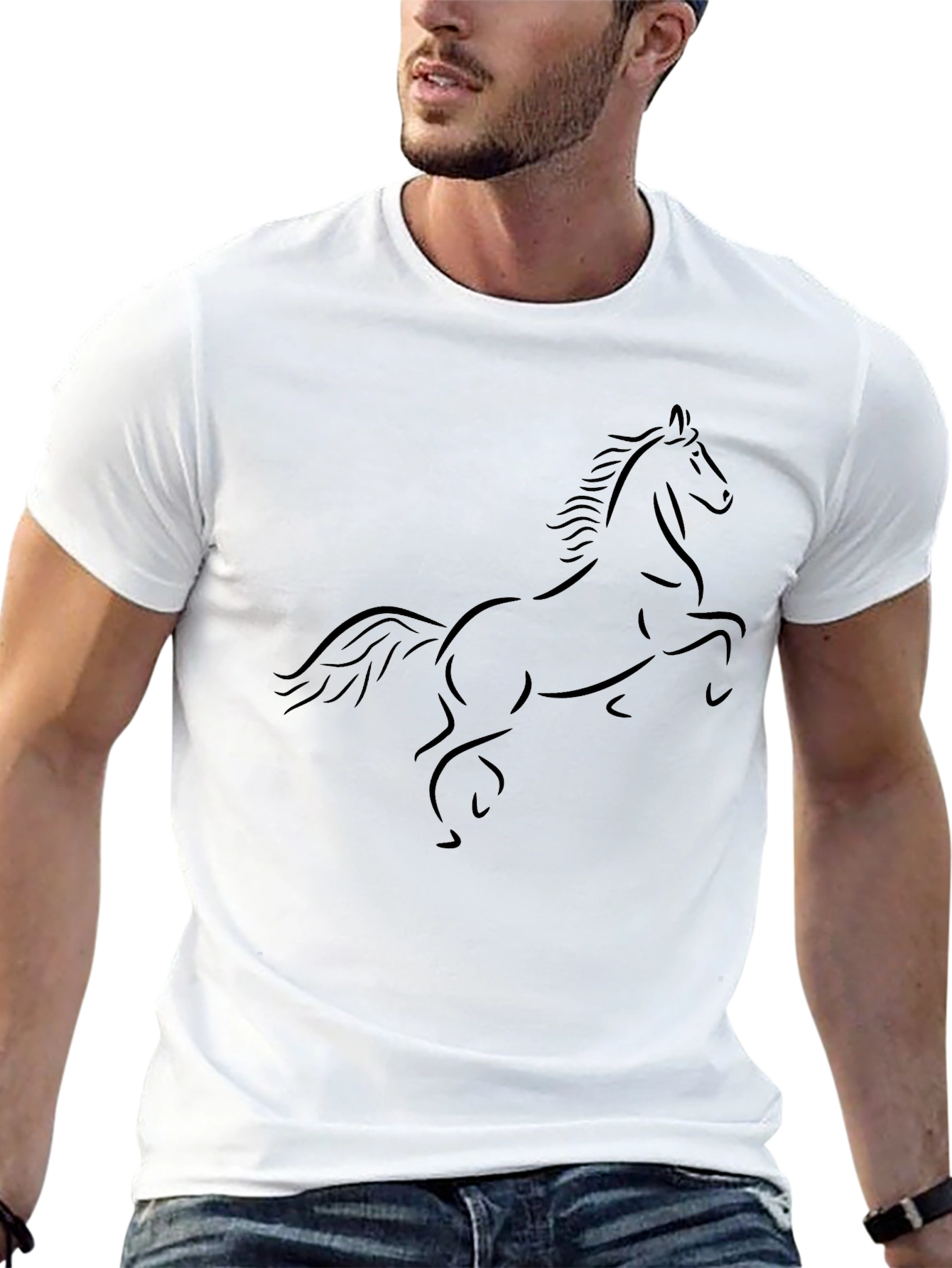 Black Horse Silhouette Graphic Tee