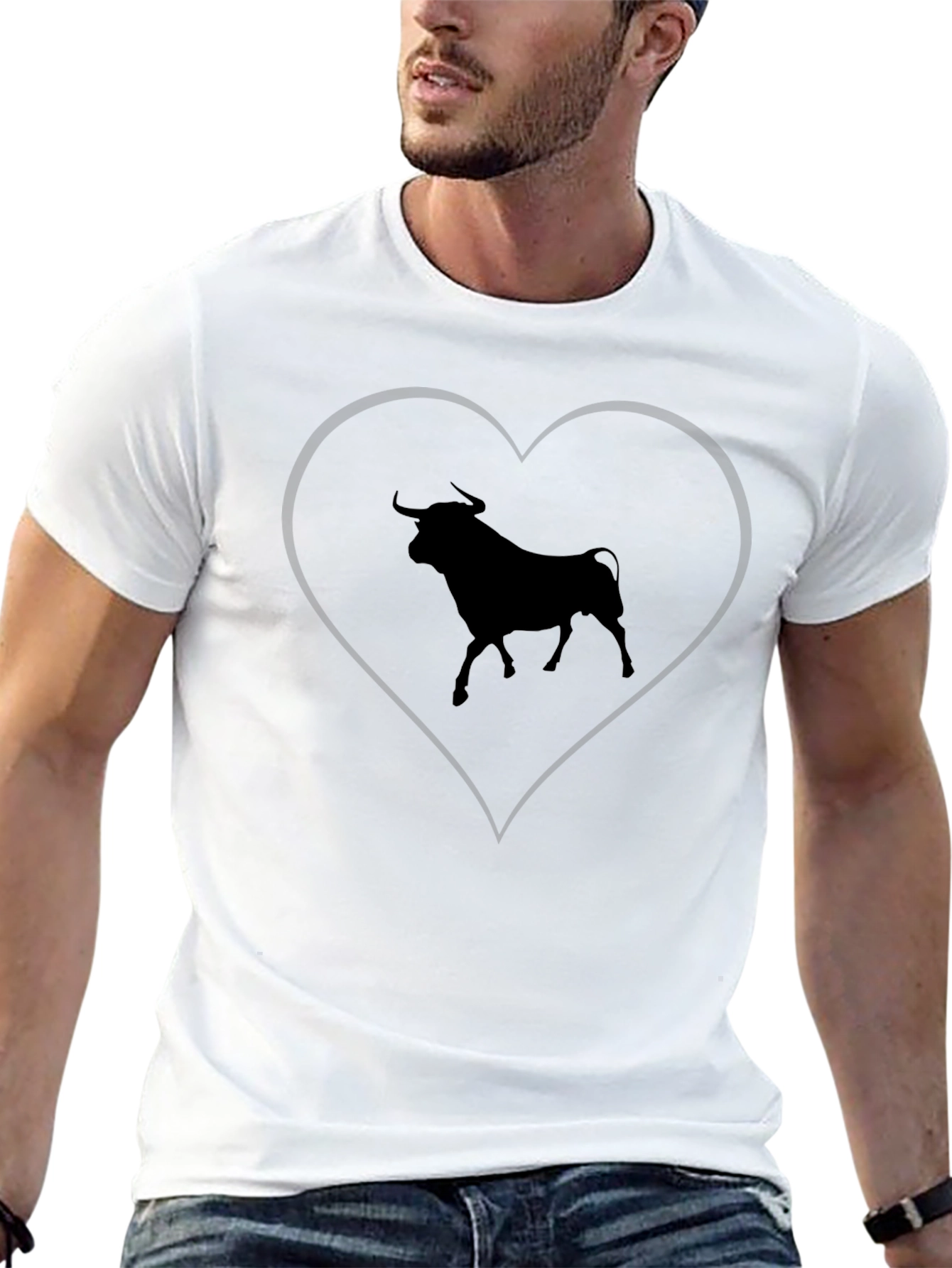 Bull Heart Graphic T-Shirt - Black