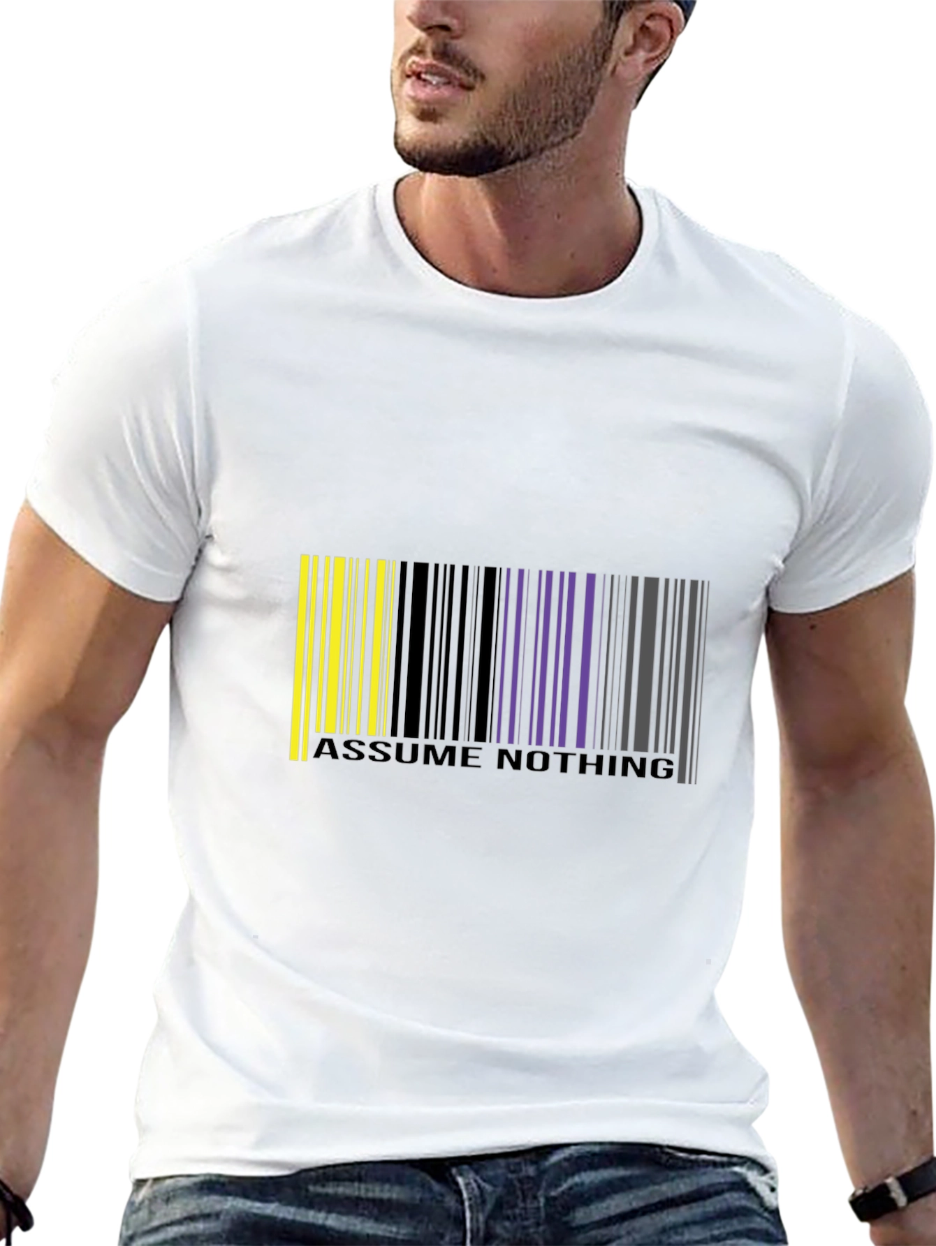 Assume Nothing Barcode Graphic T-Shirt