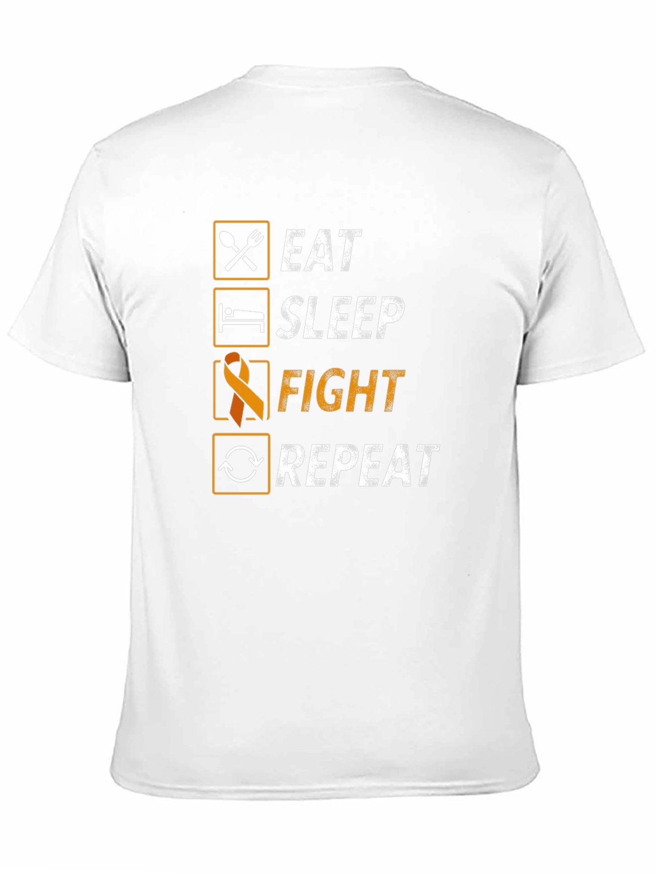Eat Sleep Fight Repeat T-Shirt - Awareness Ribbon Tee