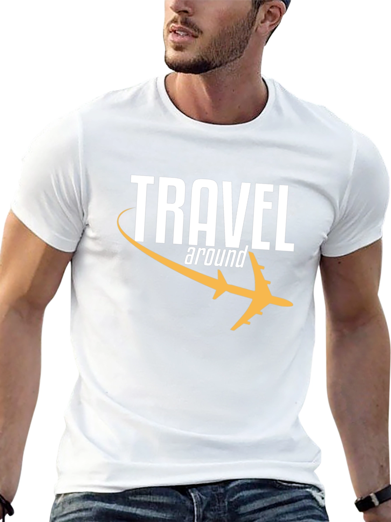 Travel Around Graphic Tee - Black
