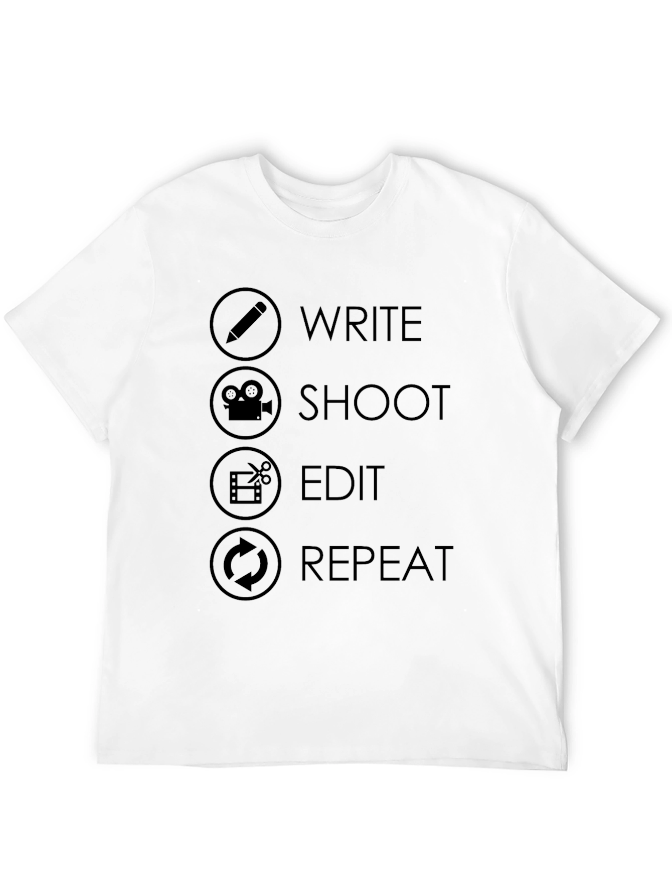 Write Shoot Edit Repeat Graphic Tee