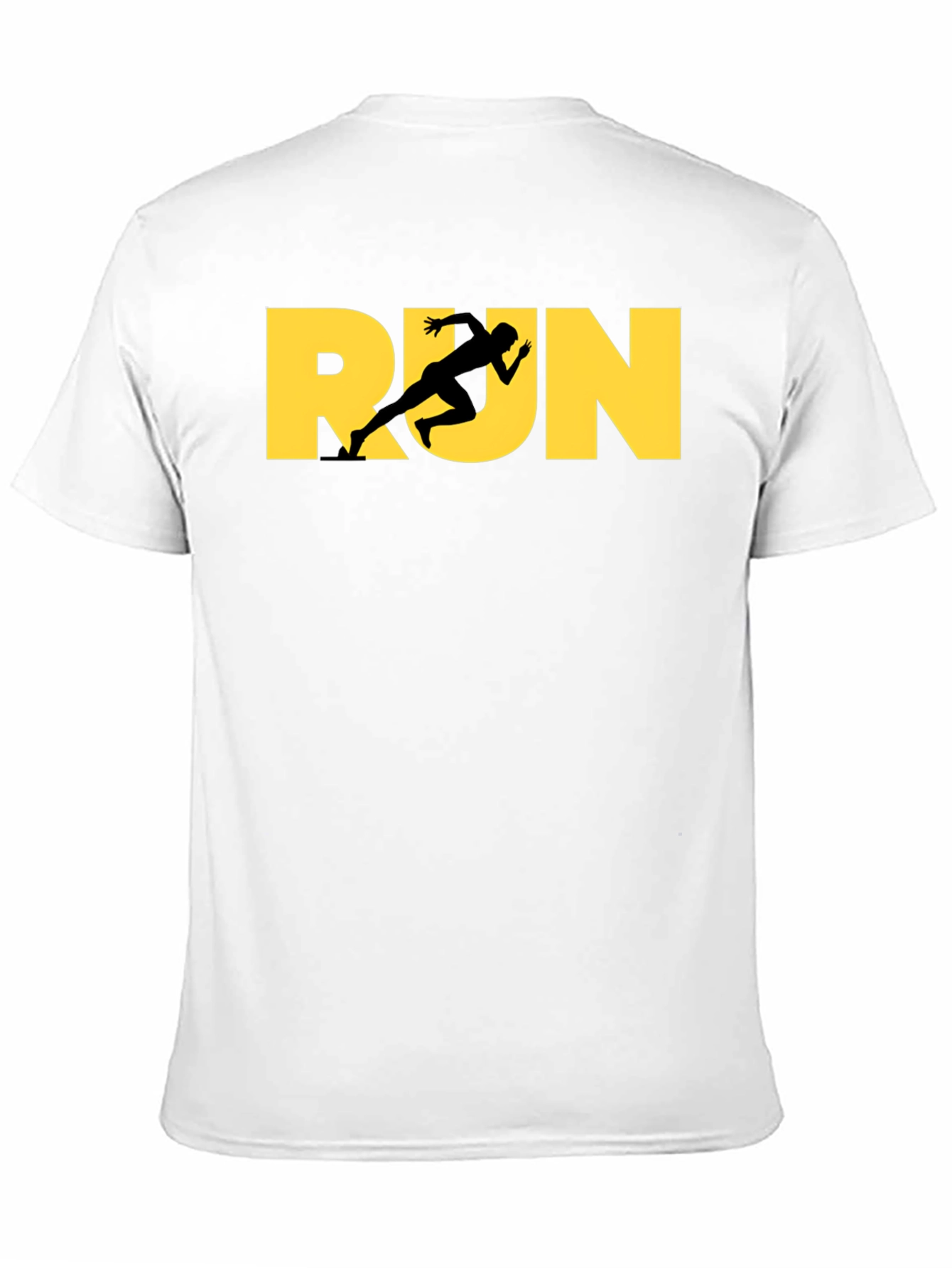 Run Graphic Tee - Athlete Design Black T-Shirt
