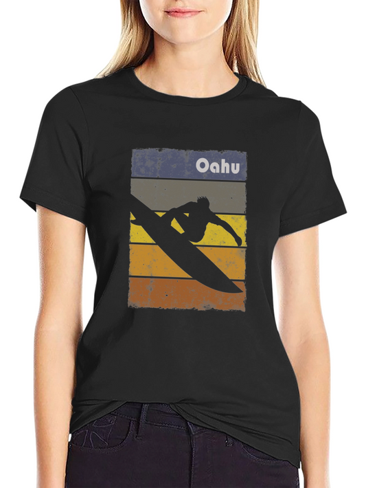Oahu Surfer Graphic Tee - Vintage Style
