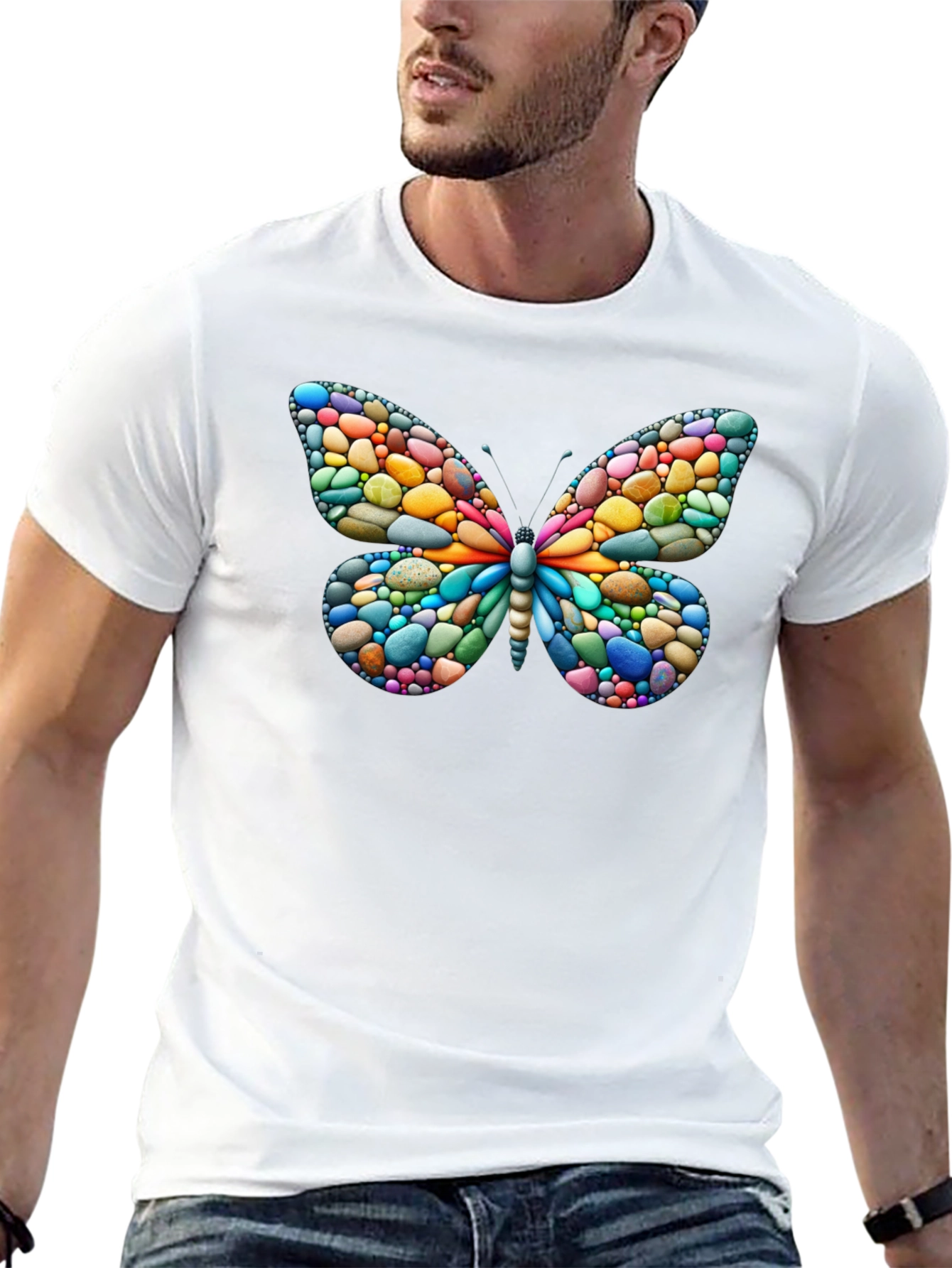 Butterfly Pebble Art T-Shirt