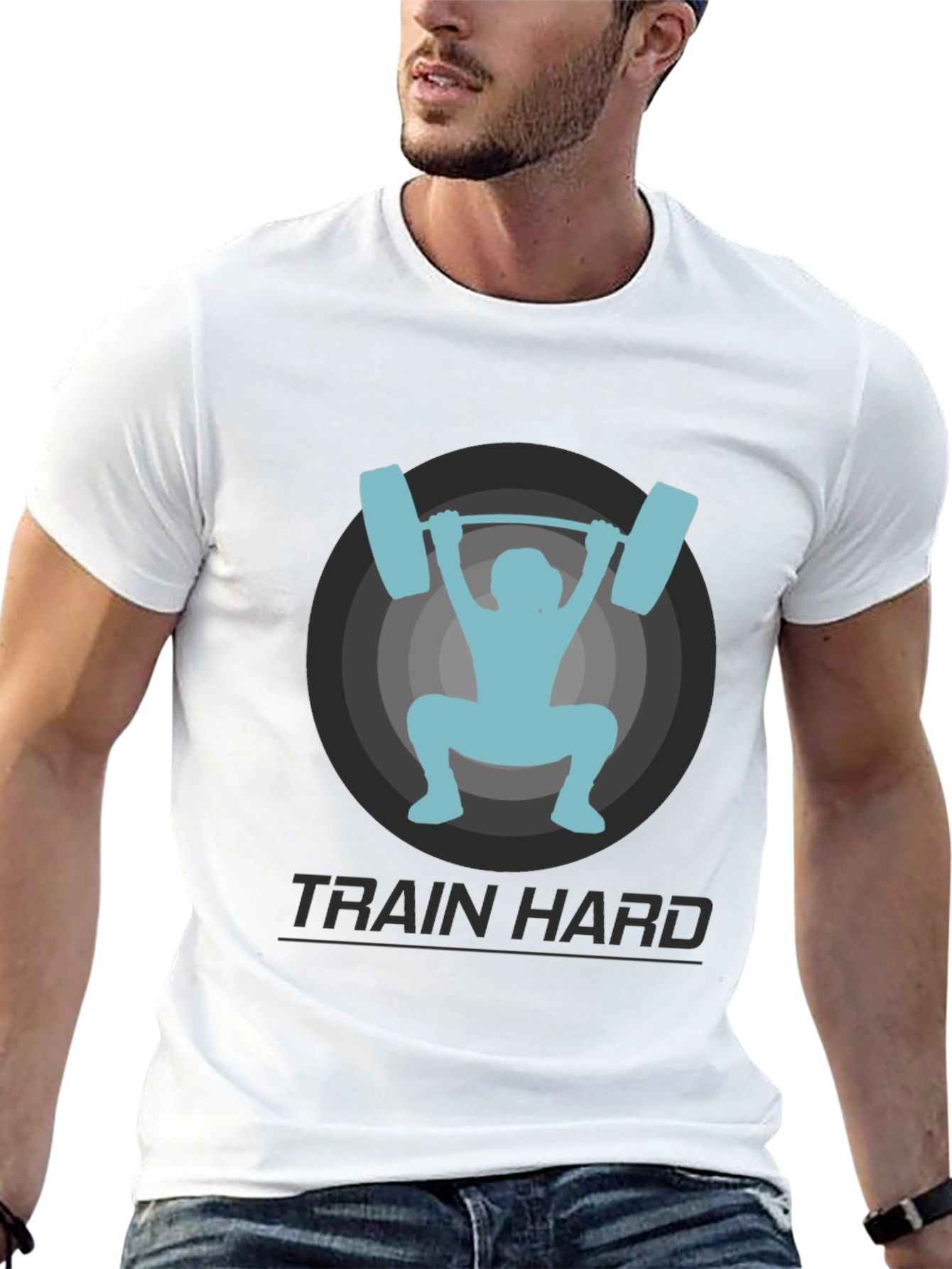 Train Hard T-Shirt - Weightlifting Graphic Tee