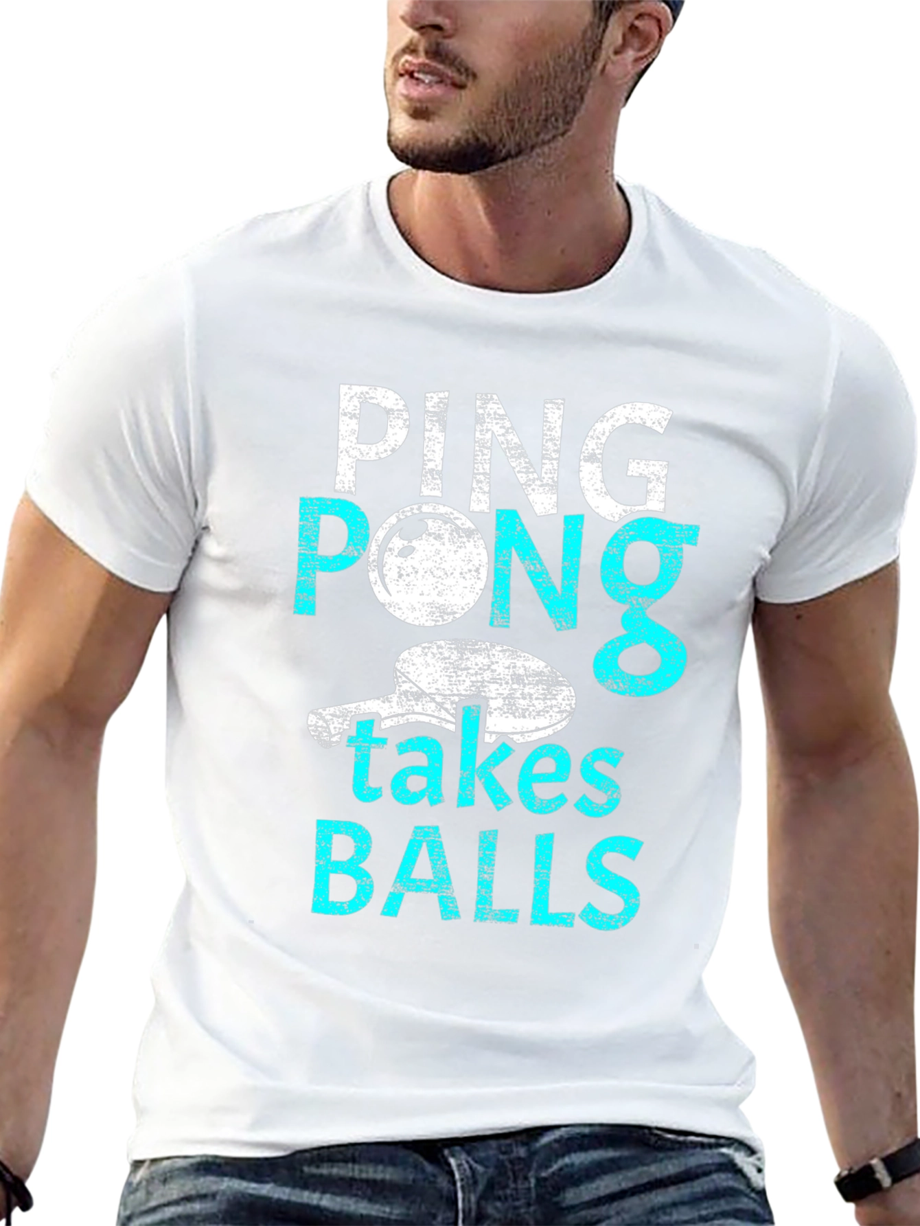 Ping Pong Takes Balls Graphic T-Shirt