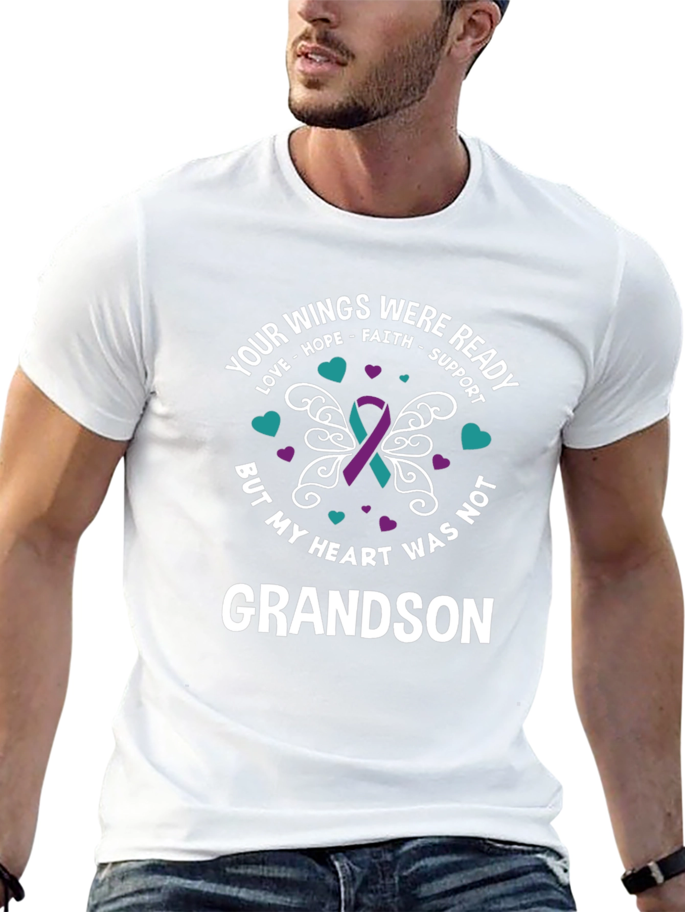 Grandson Memorial T-Shirt - Wings Were Ready
