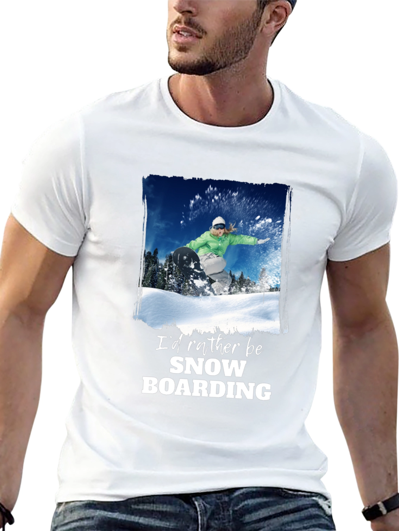Snowboarding Graphic T-Shirt - Black