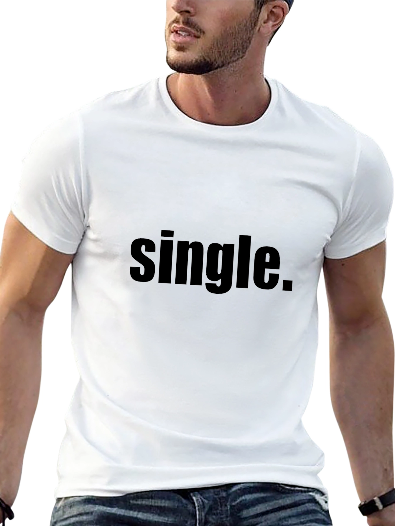 Single Black Tee - Mens Casual Graphic T-Shirt