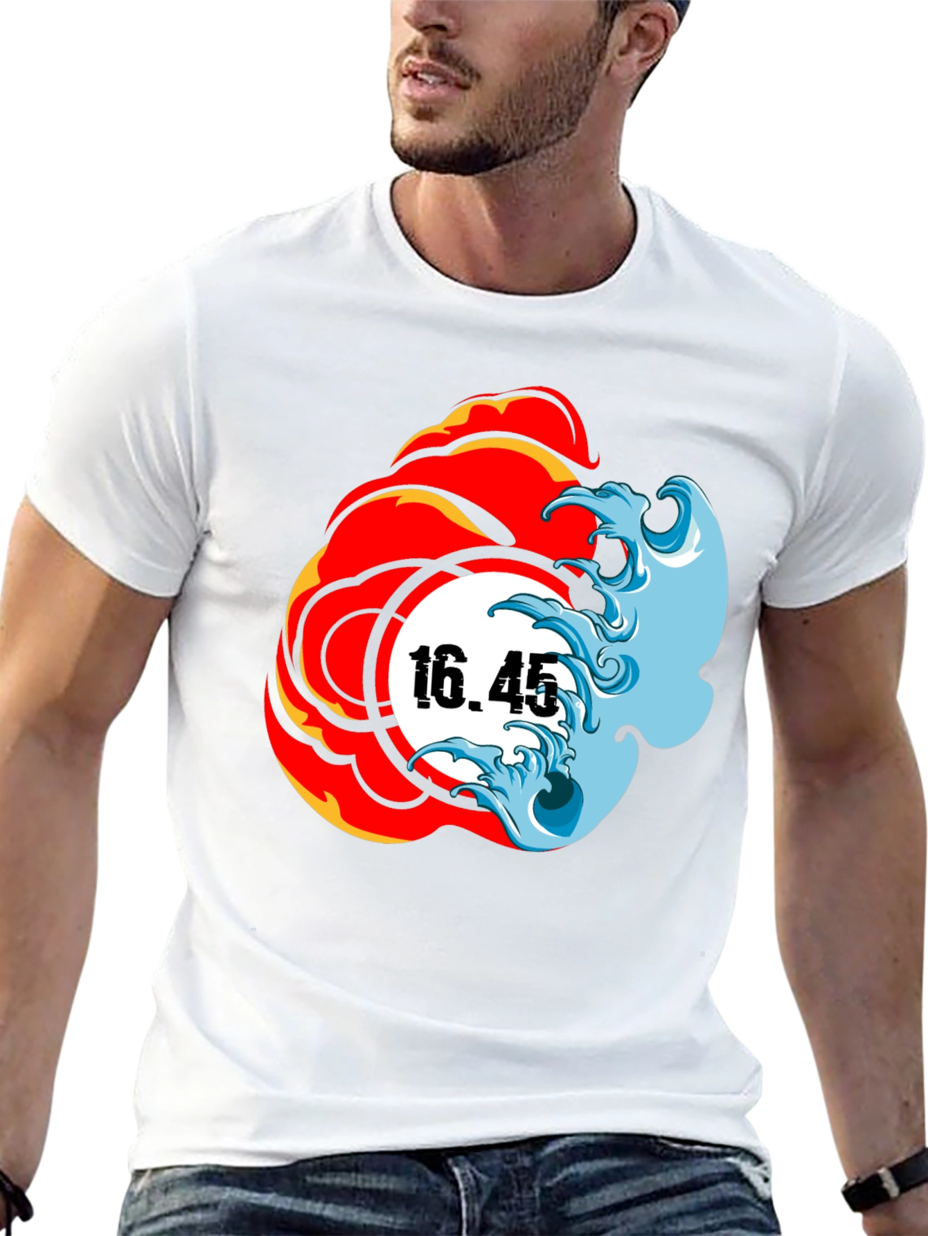 Fire & Water Graphic Tee - Black T-Shirt