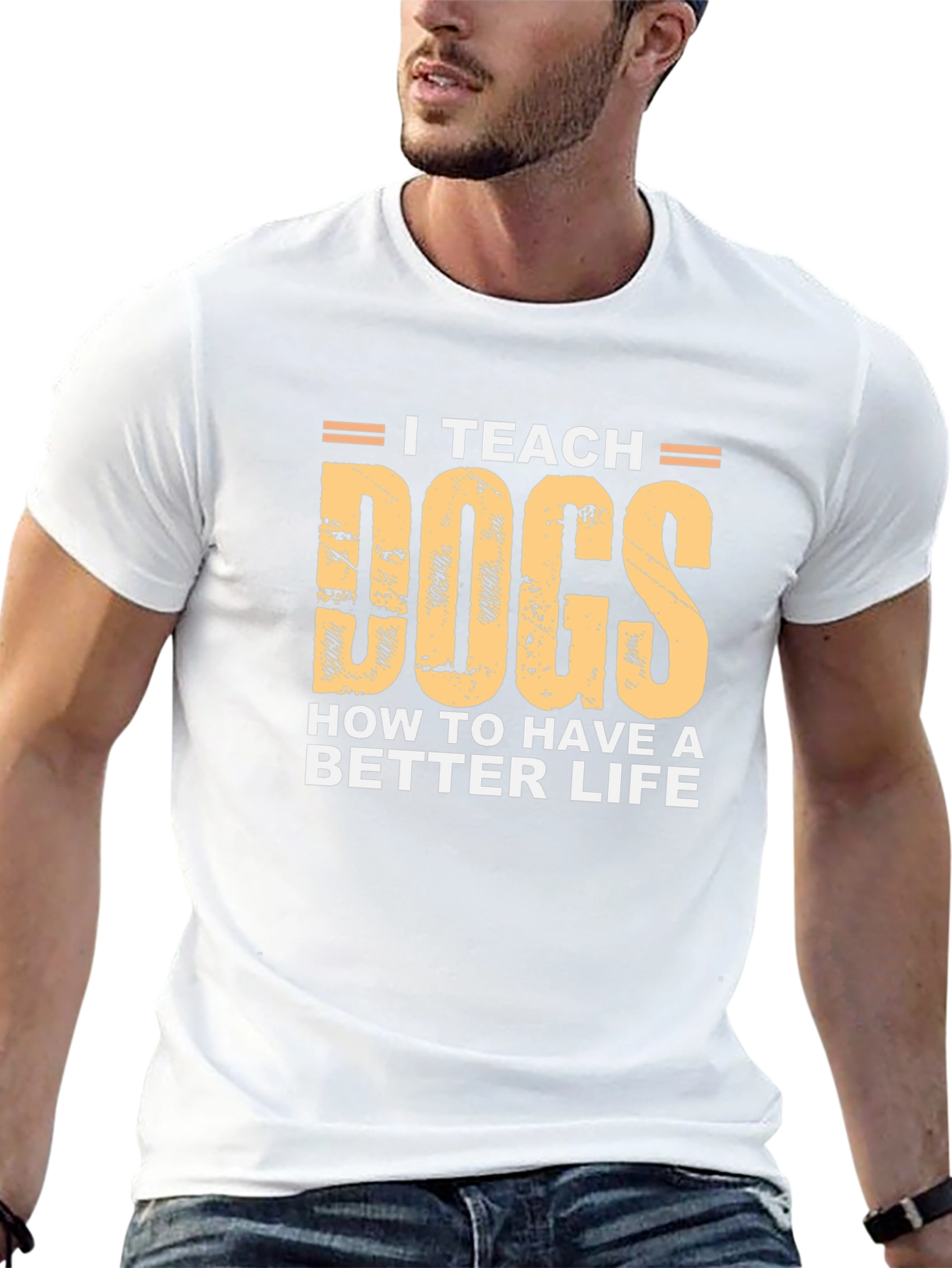 I Teach Dogs T-Shirt - Black Cotton Tee