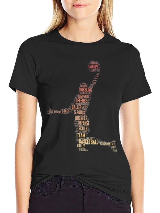 Basketball Word Art Graphic T-Shirt