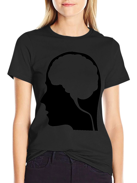 Brain Profile Graphic T-Shirt - Black